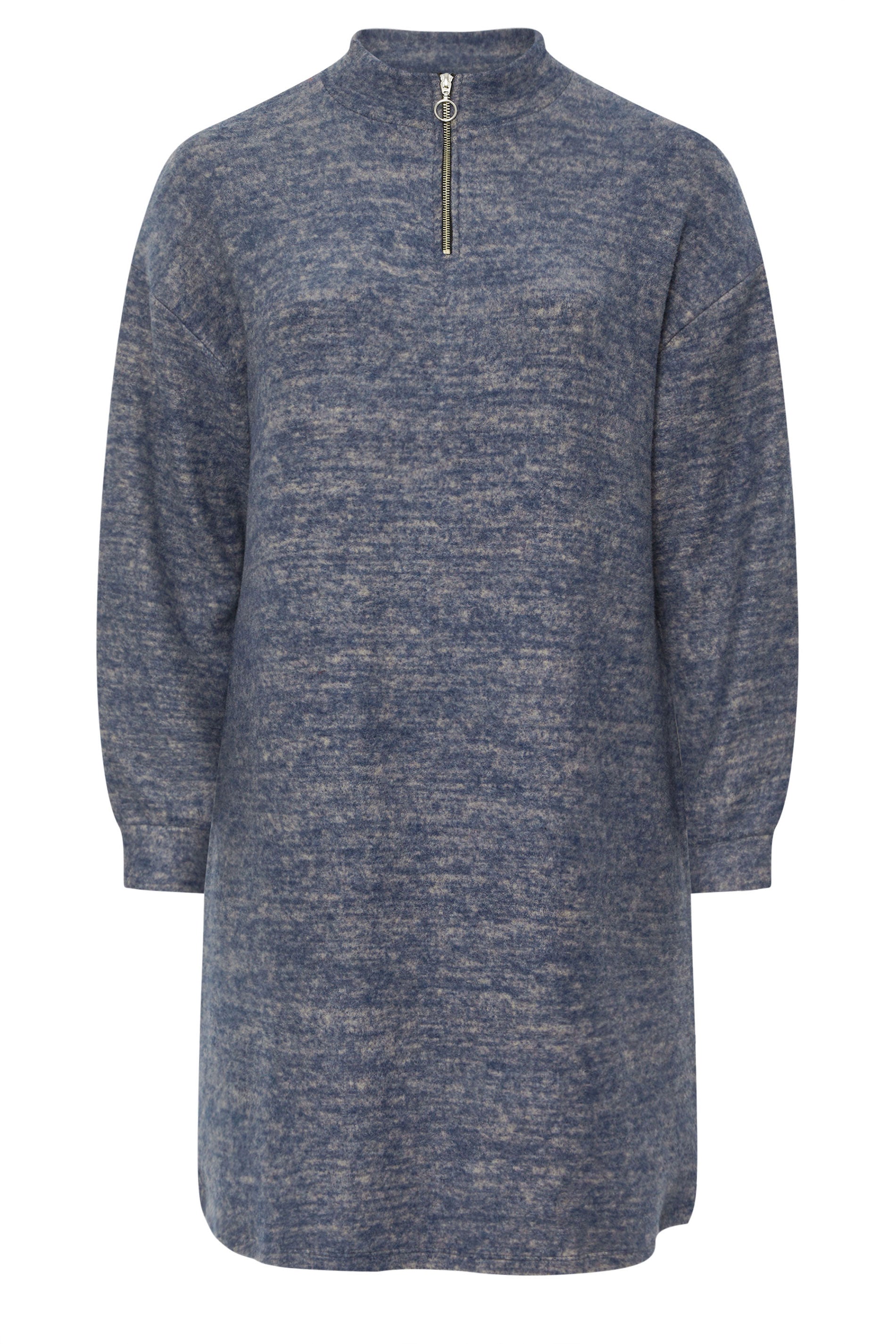  YOURS Curve Robe Pull Zippée Bleue Douce Au Toucher