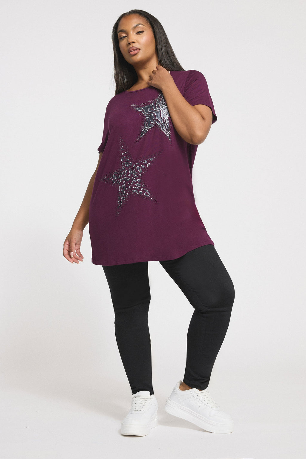  YOURS - T-shirt Imprimé étoile Violet