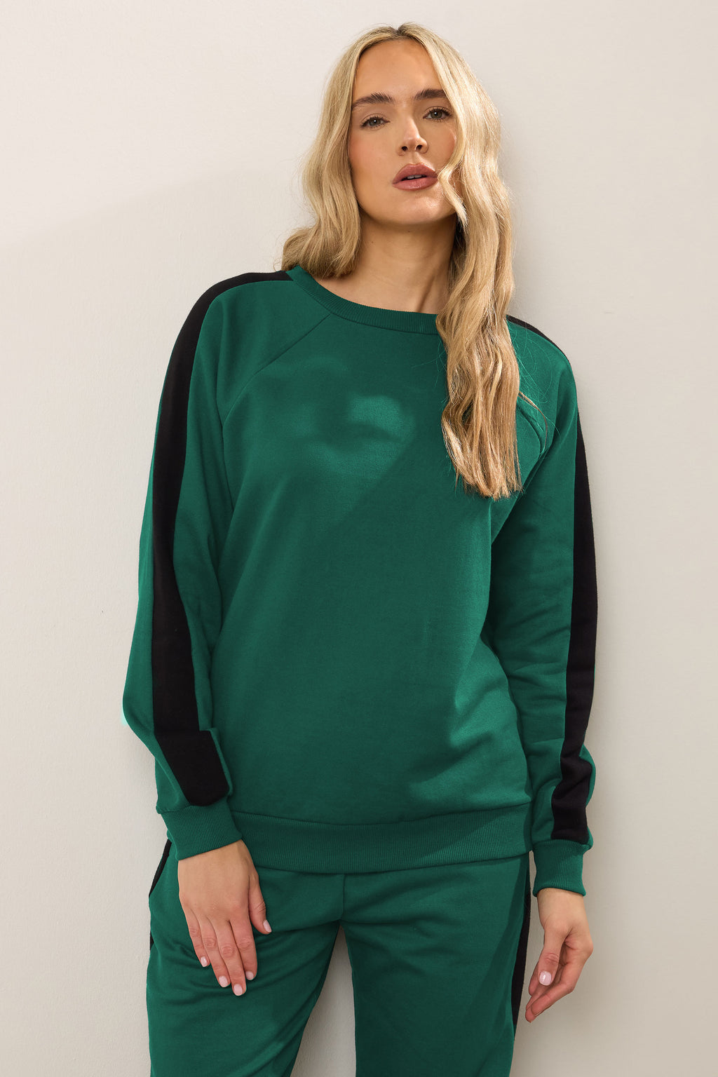  LTS Tall Green Colour Block Sweatshirt