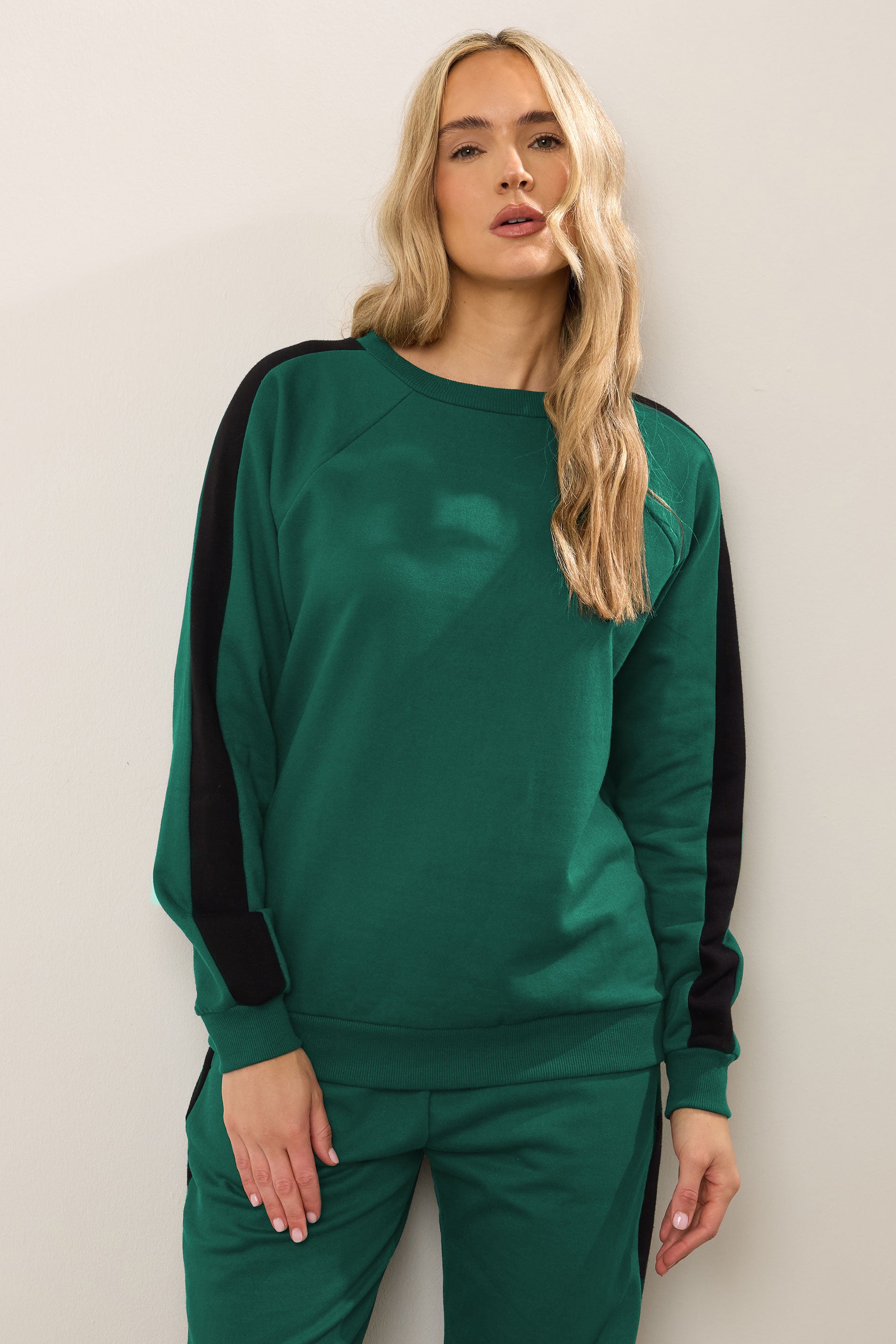  LTS Tall Green Colour Block Sweatshirt