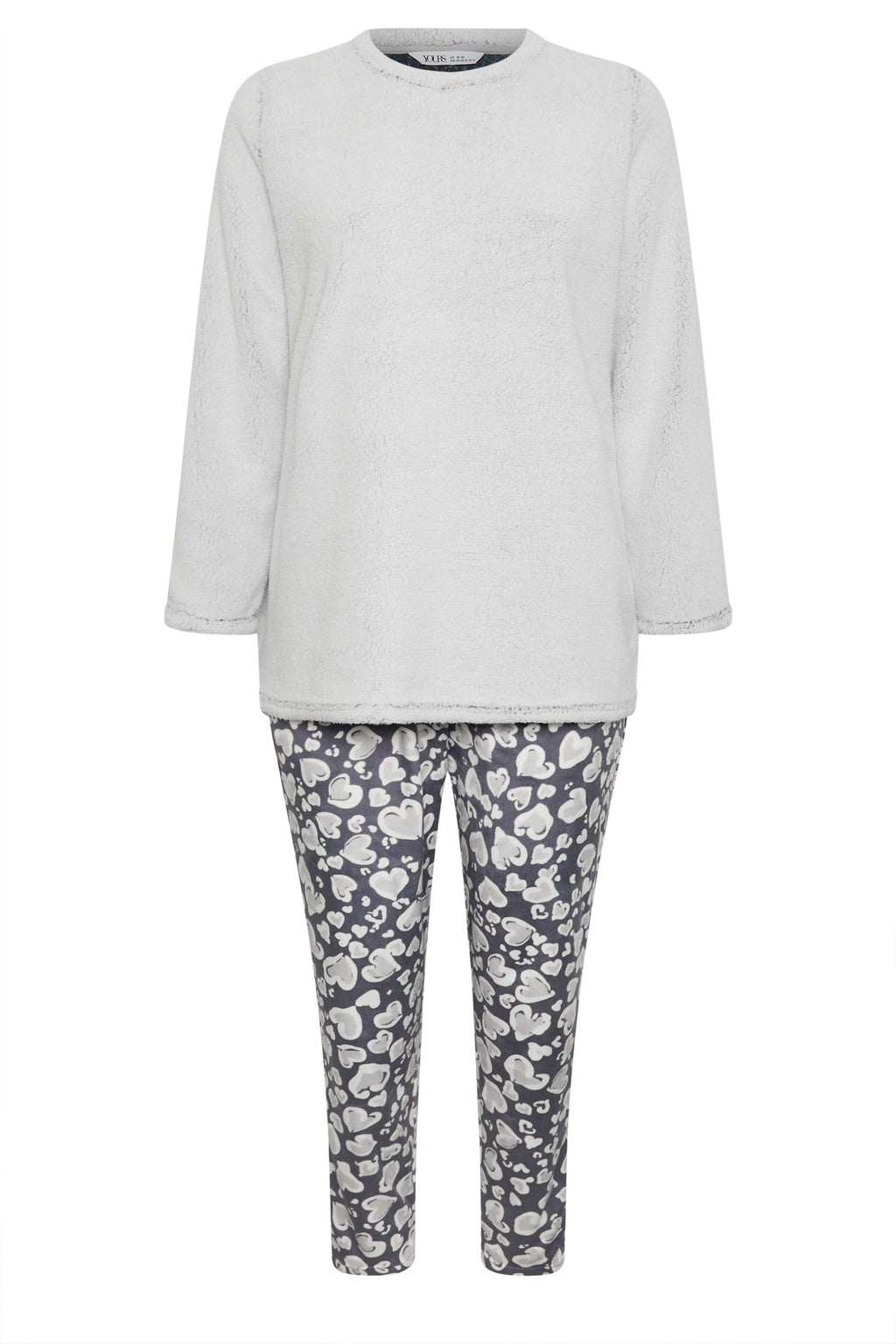  YOURS - Ensemble Loungewear Gris Animal En Peluche