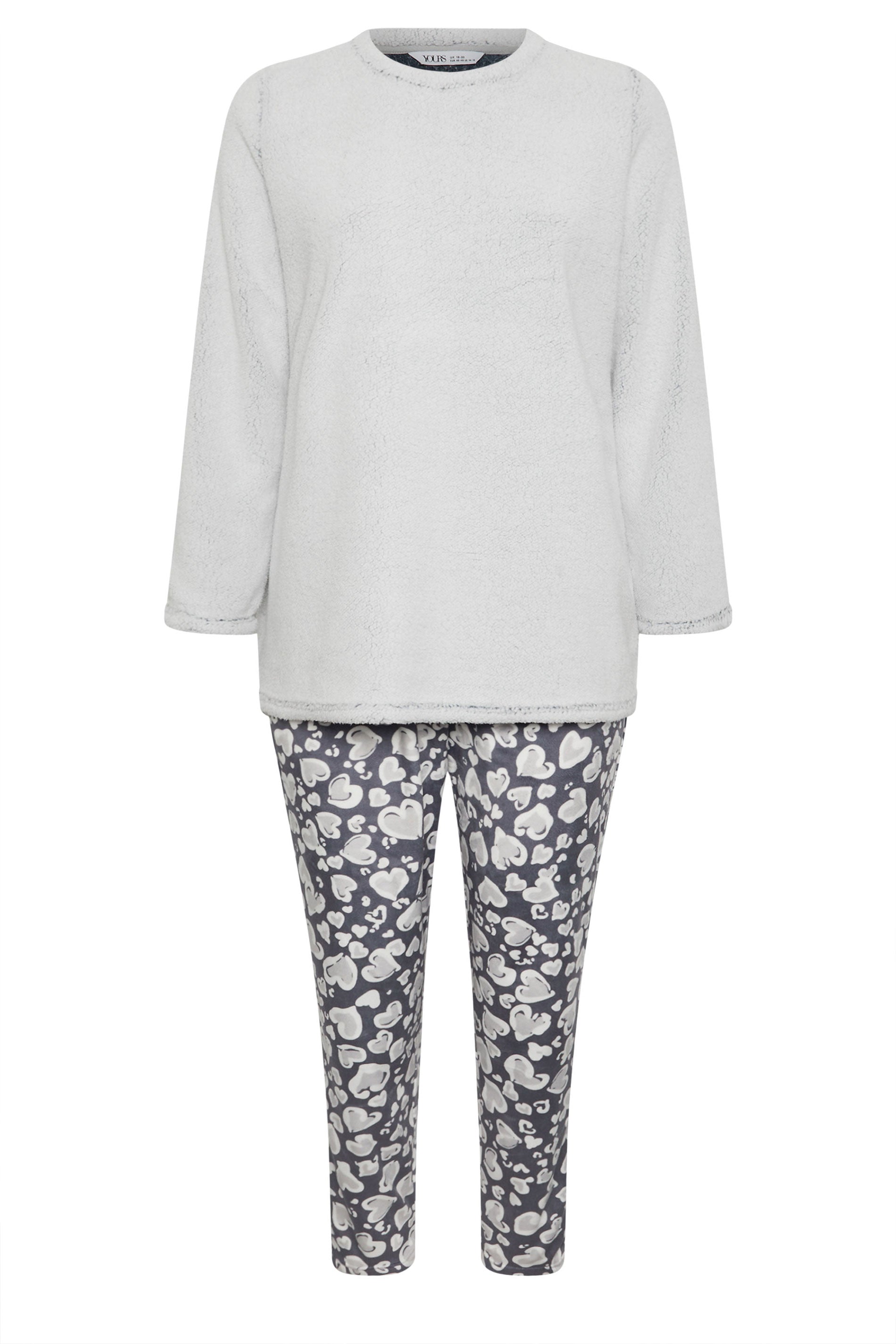  YOURS - Ensemble Loungewear Gris Animal En Peluche