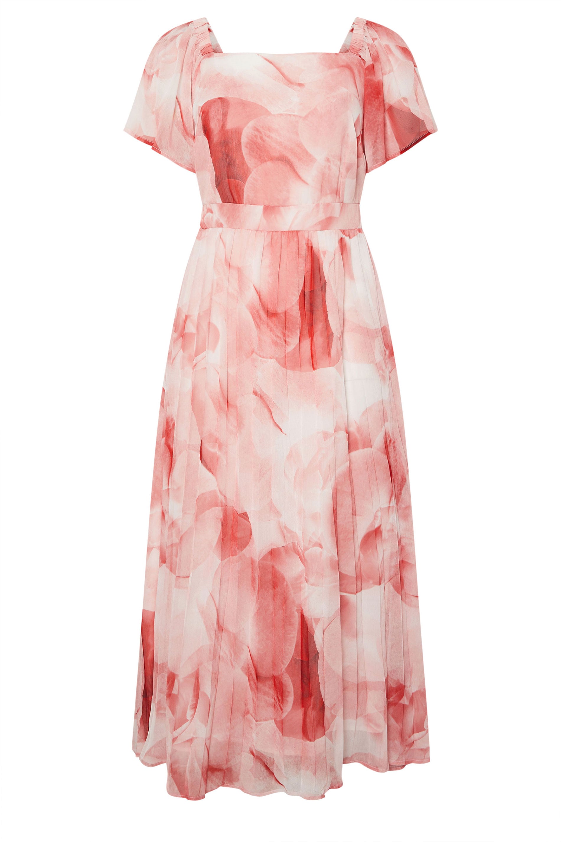  EVANS Curve Pink Floral Angel Sleeve Occasion Dress