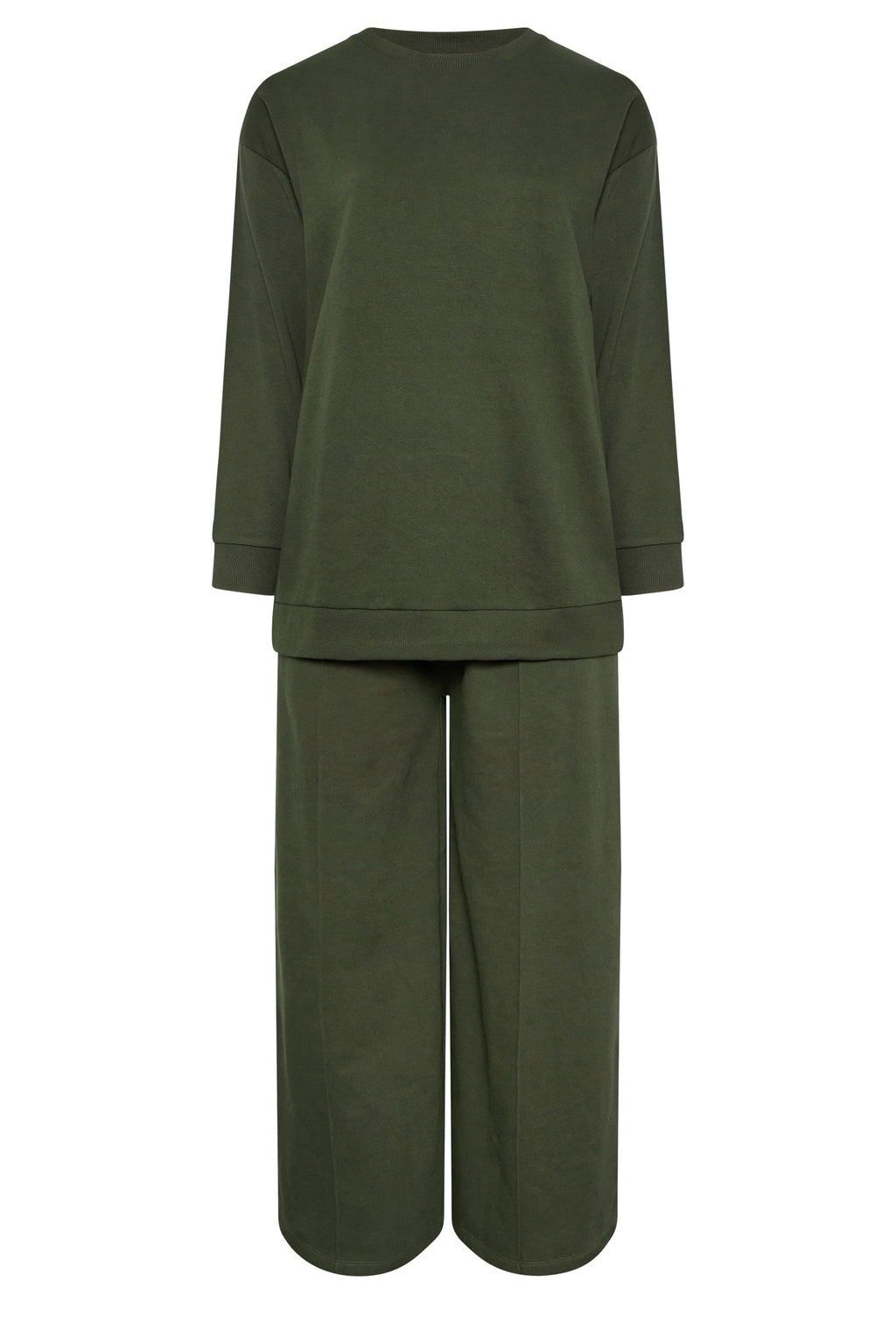  YOURS - Ensemble Sweat-shirt Ras Du Cou Et Jogging Vert Kaki