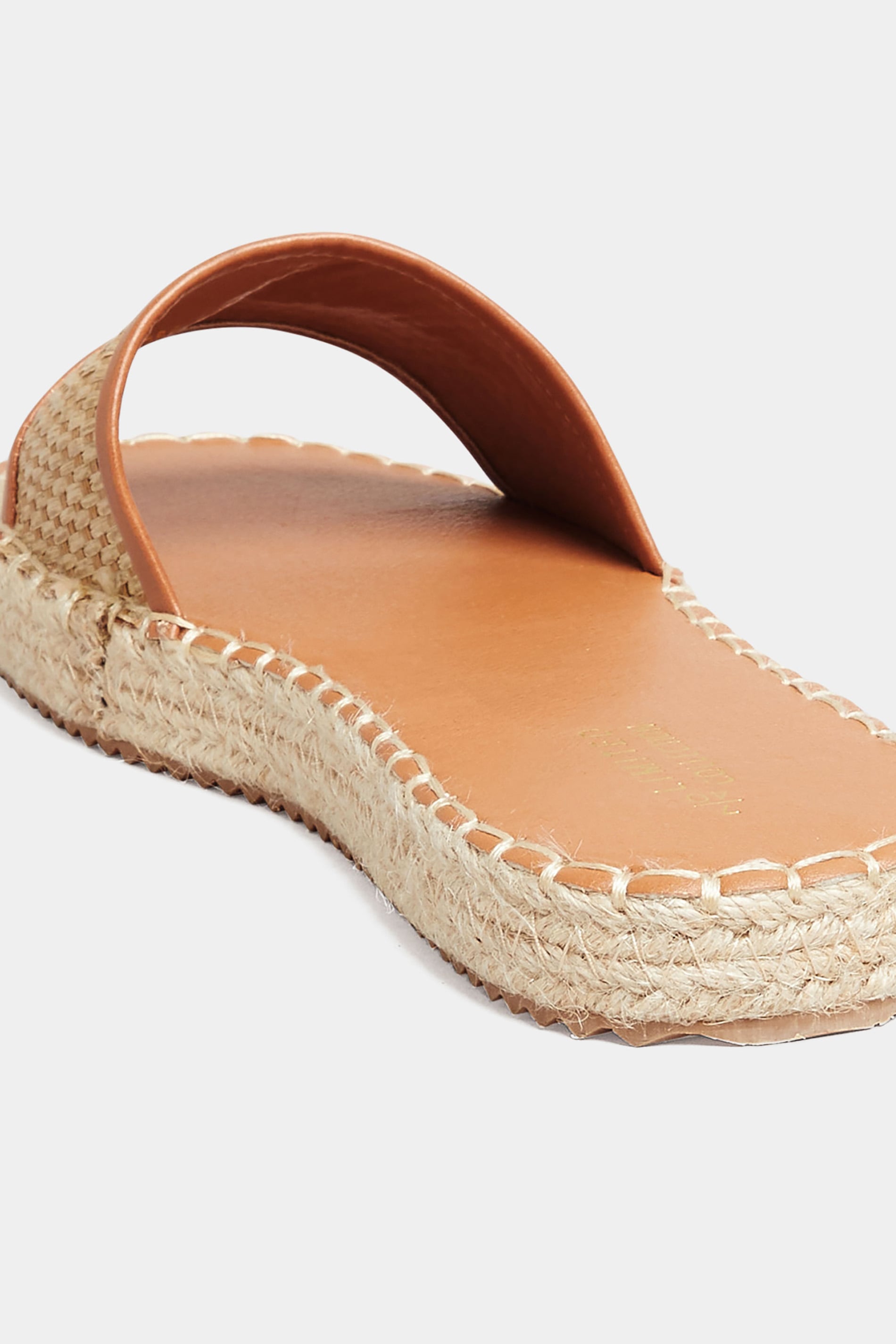  Espadrilles-Mules Marrons Pieds Large E