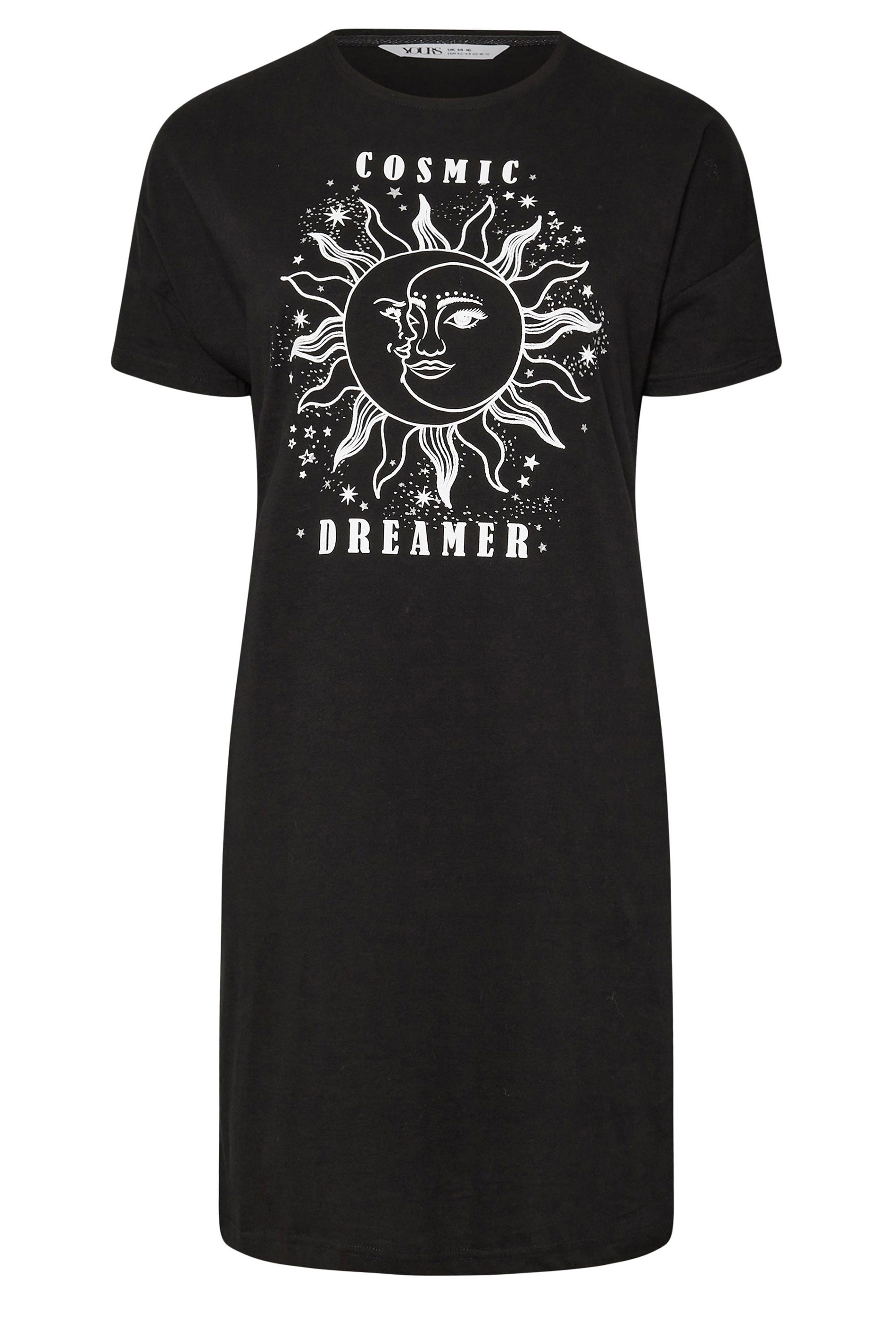  YOURS - Lot De 2 Chemises De Nuit Noire & Grise 'Cosmic Dreamer'