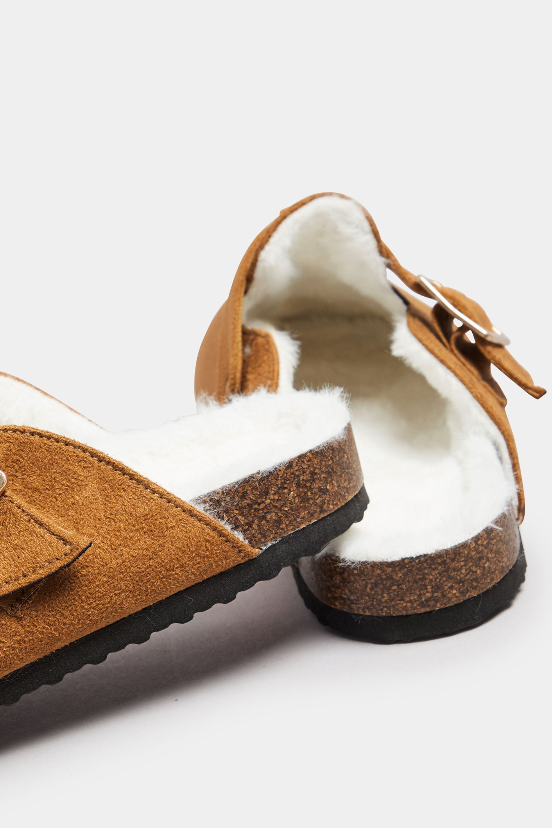  Sabots Marrons Fausse Fourrure Pieds Extra Larges EEE