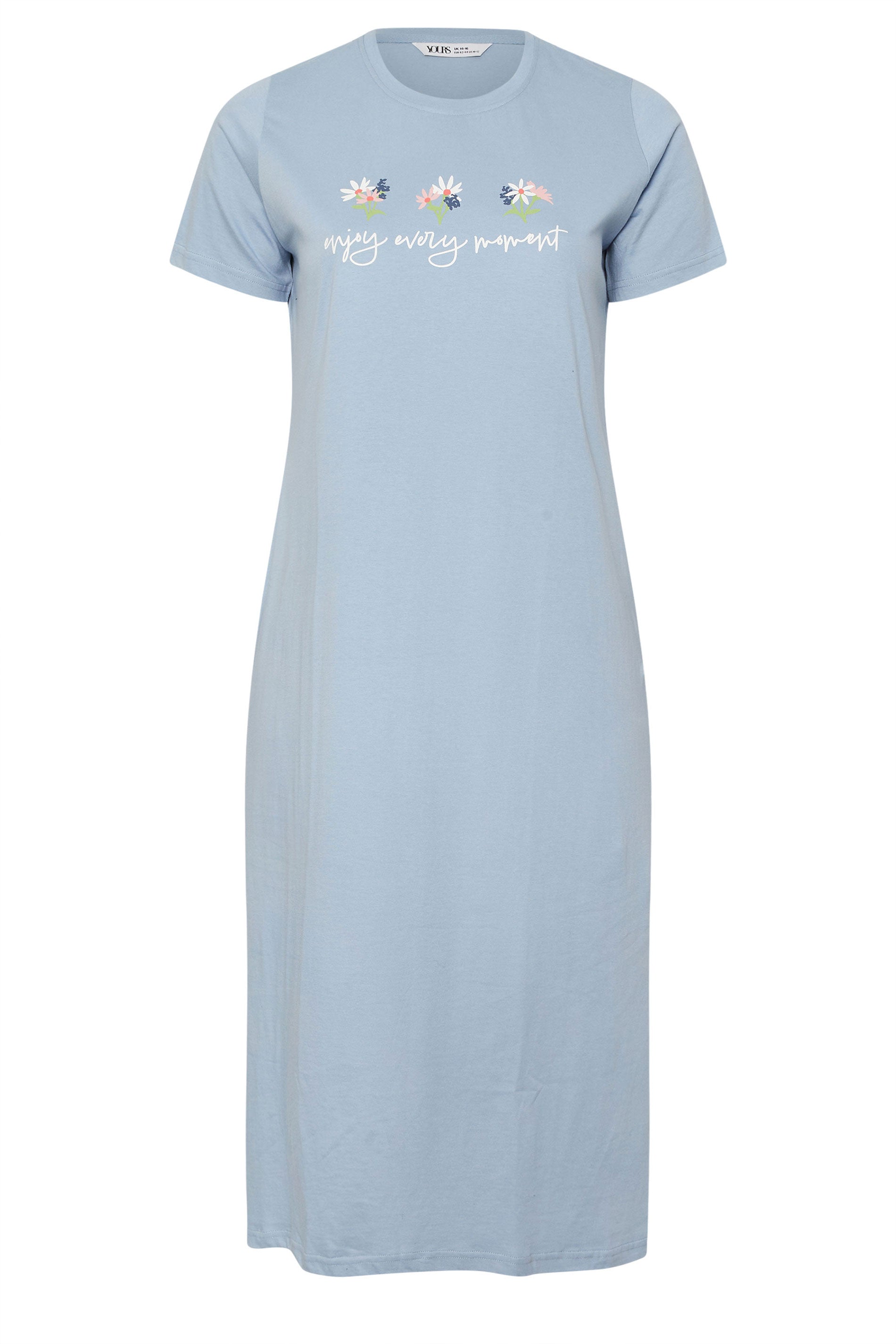  YOURS - Lot De 2 Chemises De Nuit Bleues Floral 'Every Moment'