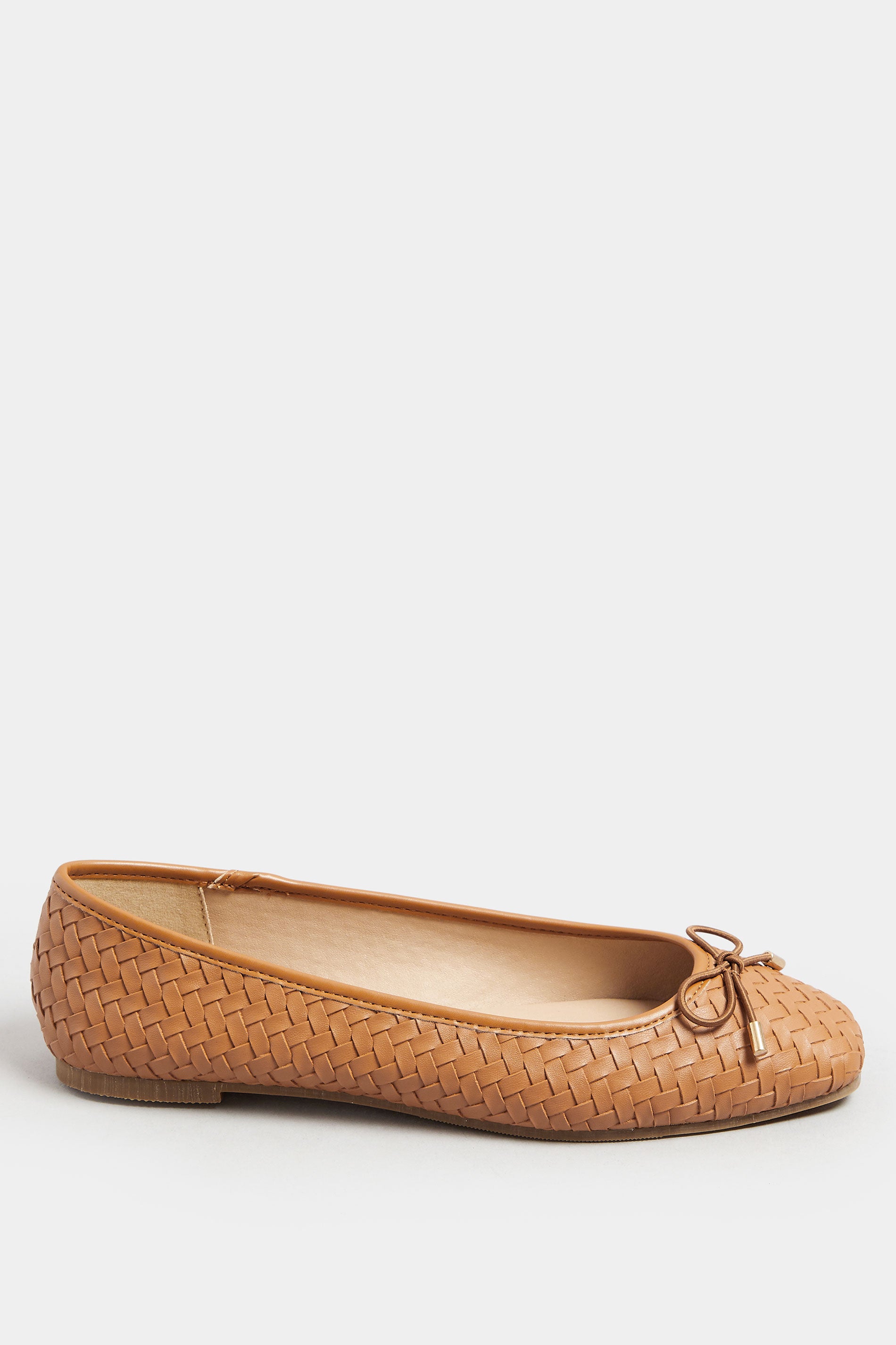  LTS Tan Brown Woven Ballerina Pumps In Standard Fit