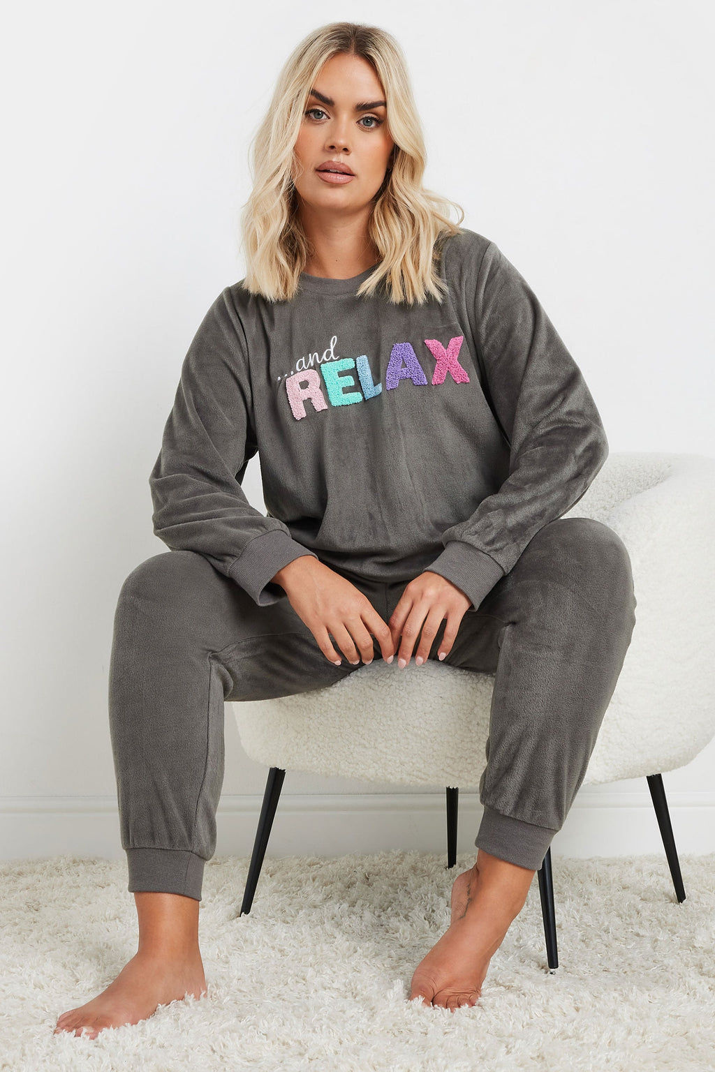  YOURS - Ensemble Loungewear Gris 'And Relax'