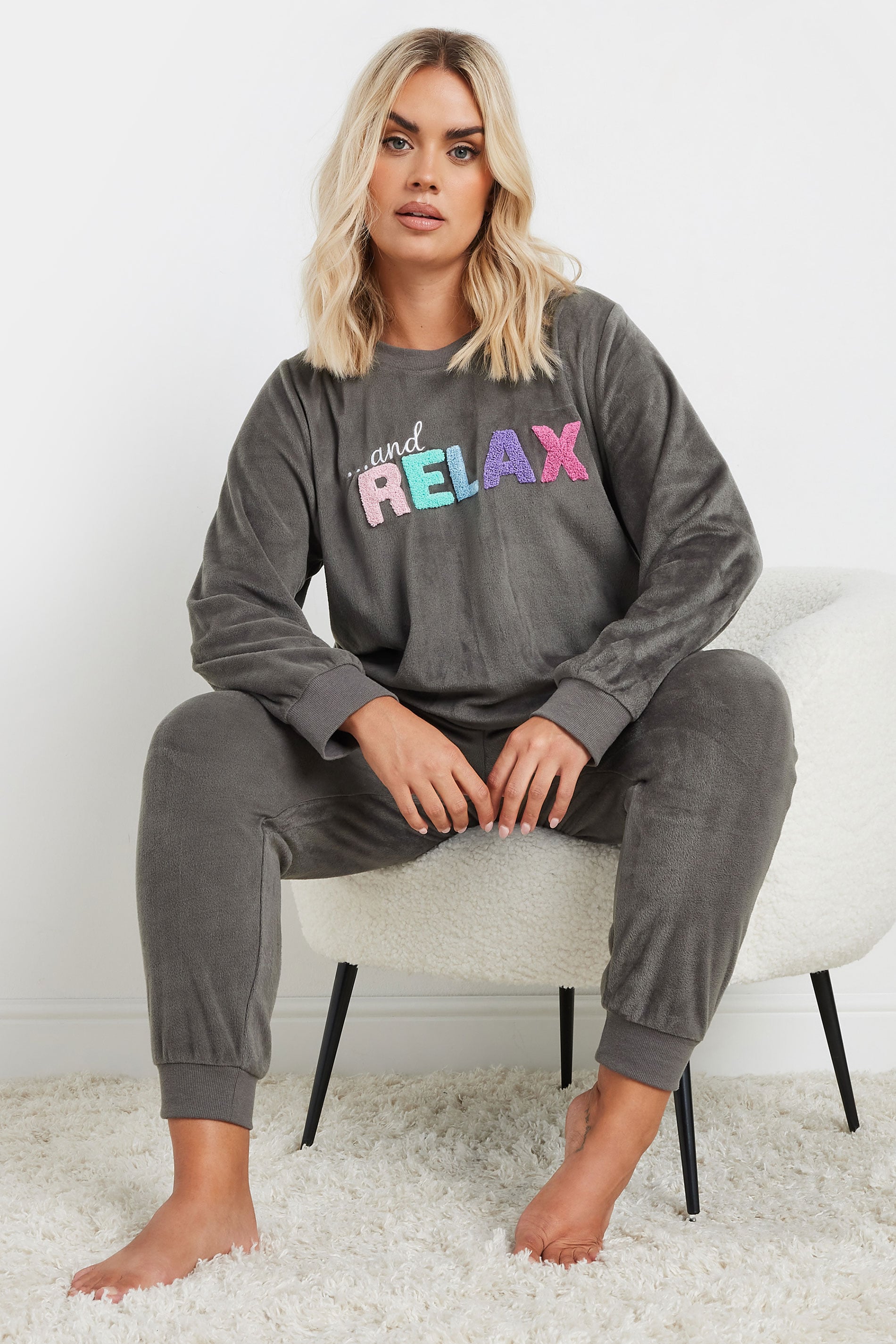  YOURS - Ensemble Loungewear Gris 'And Relax'