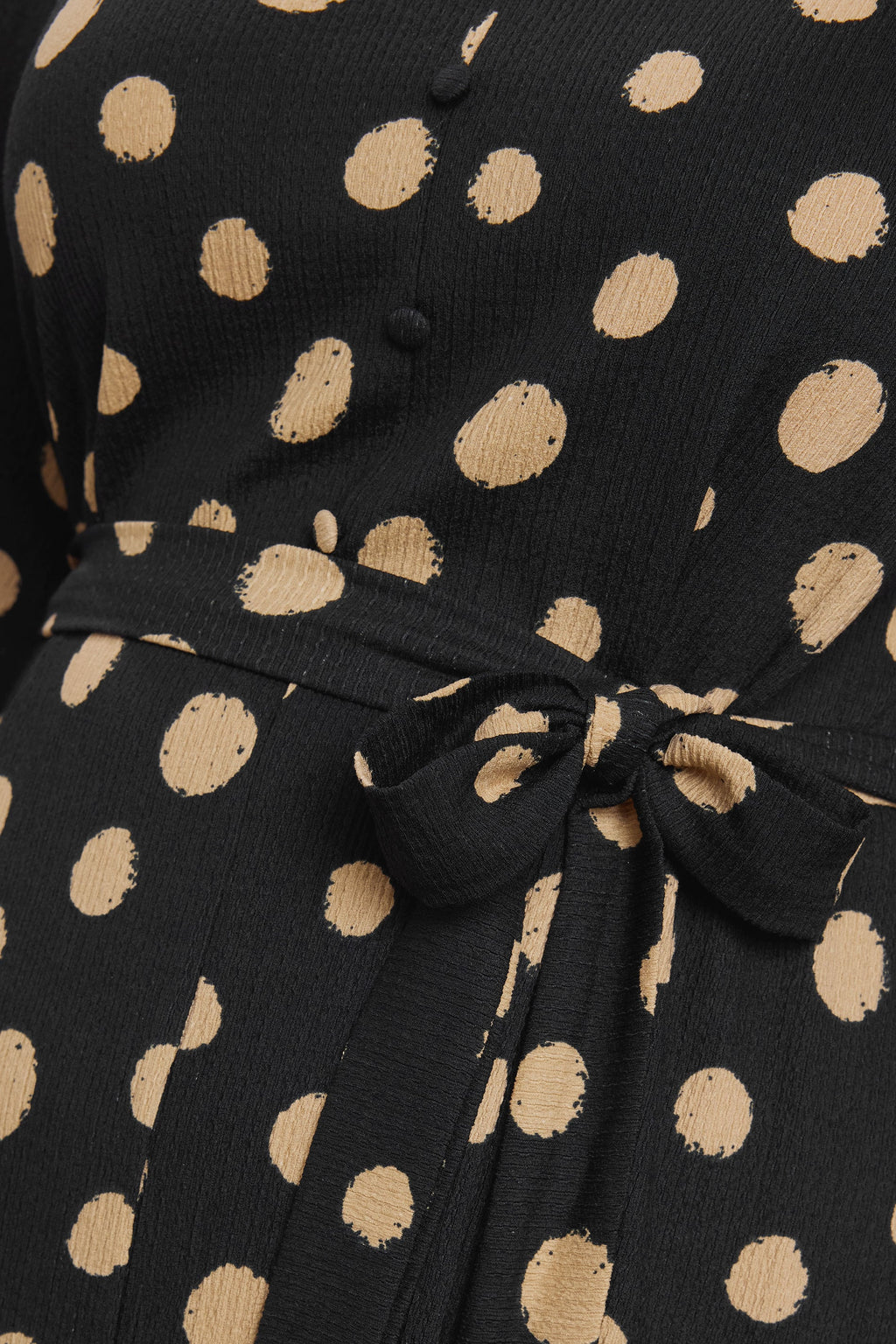  EVANS Curve Black Spot Print Split Front Dress