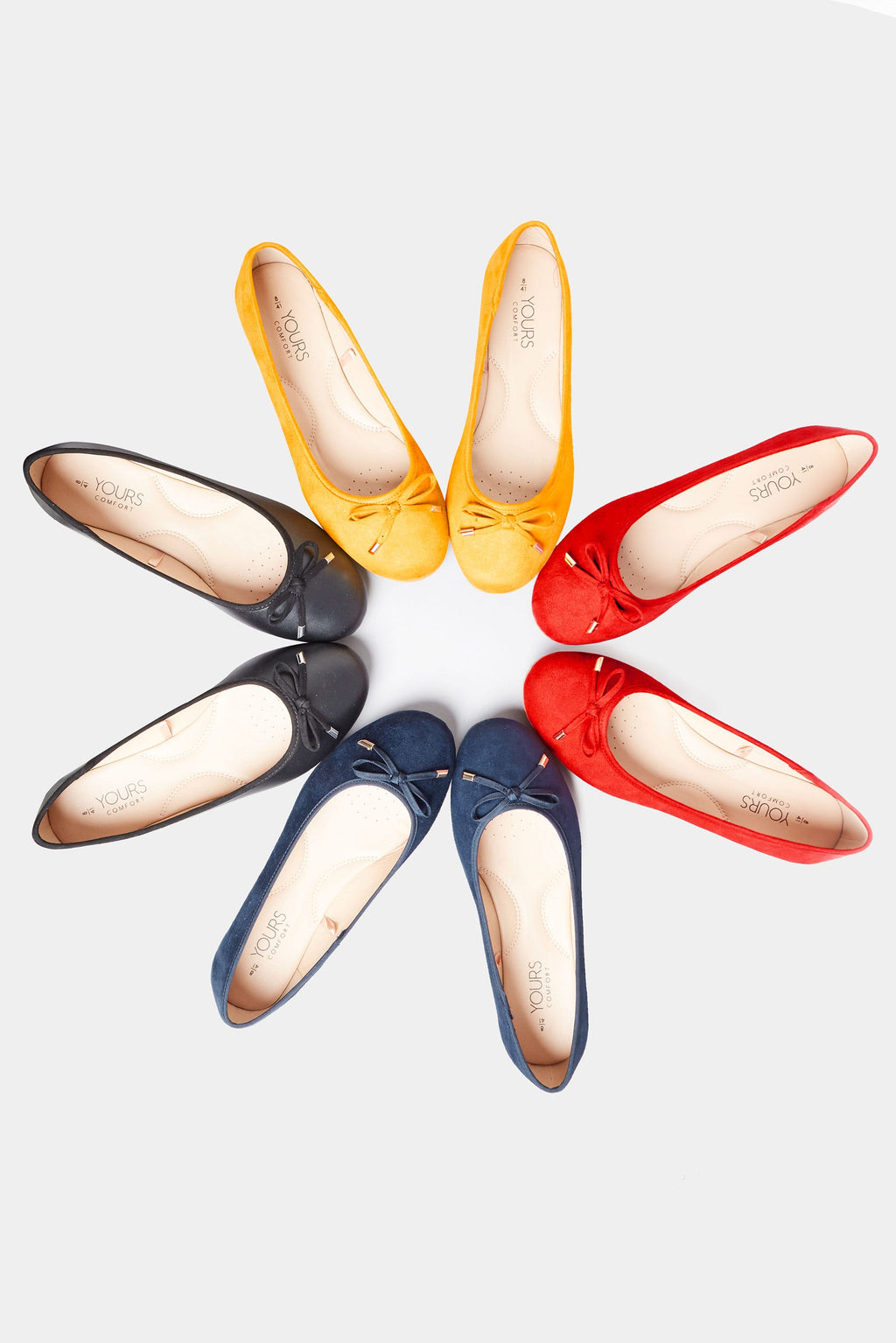  Ballerines Bleues Marine Noeuds Pieds Larges EEE