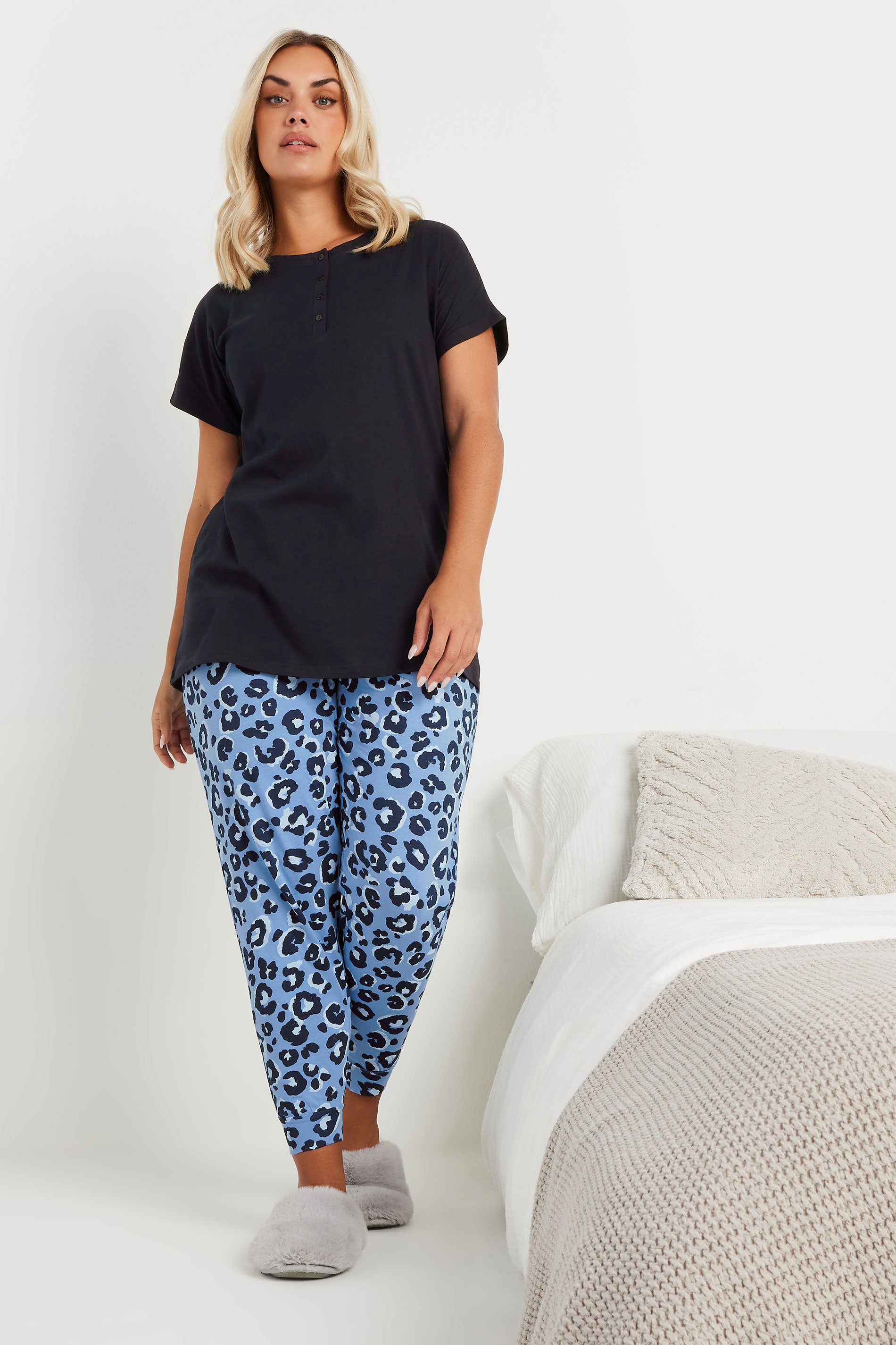  YOURS - Bas De Pyjama Bleu Design Léopard