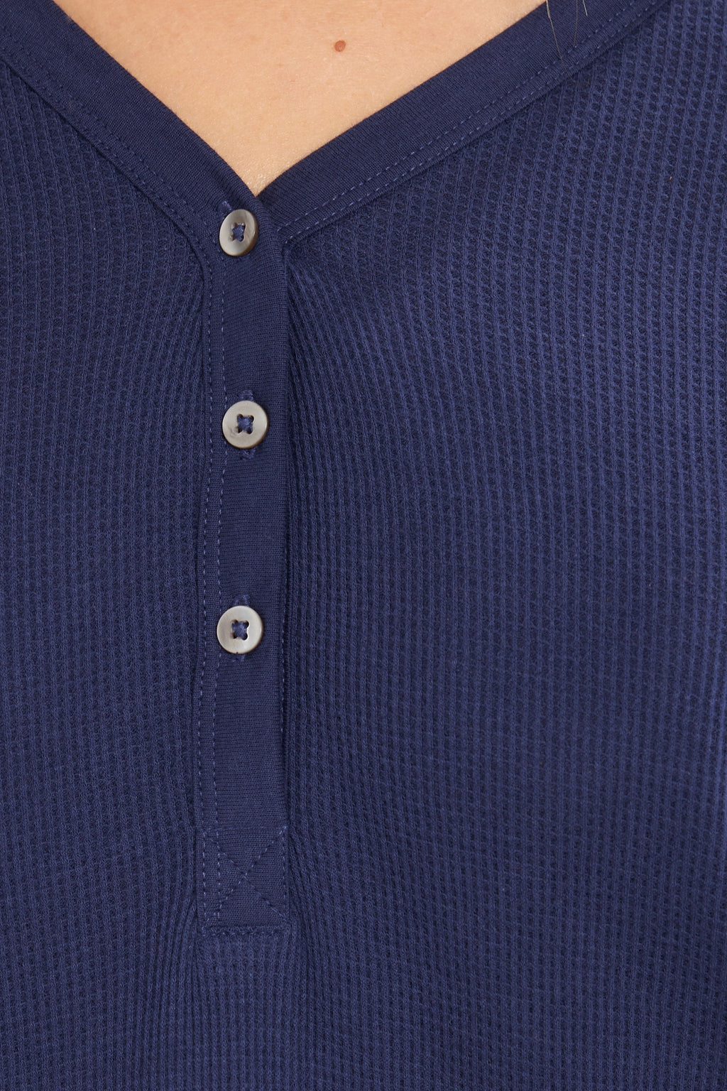  LTS Tall Blue Cotton Waffle Pyjama Top