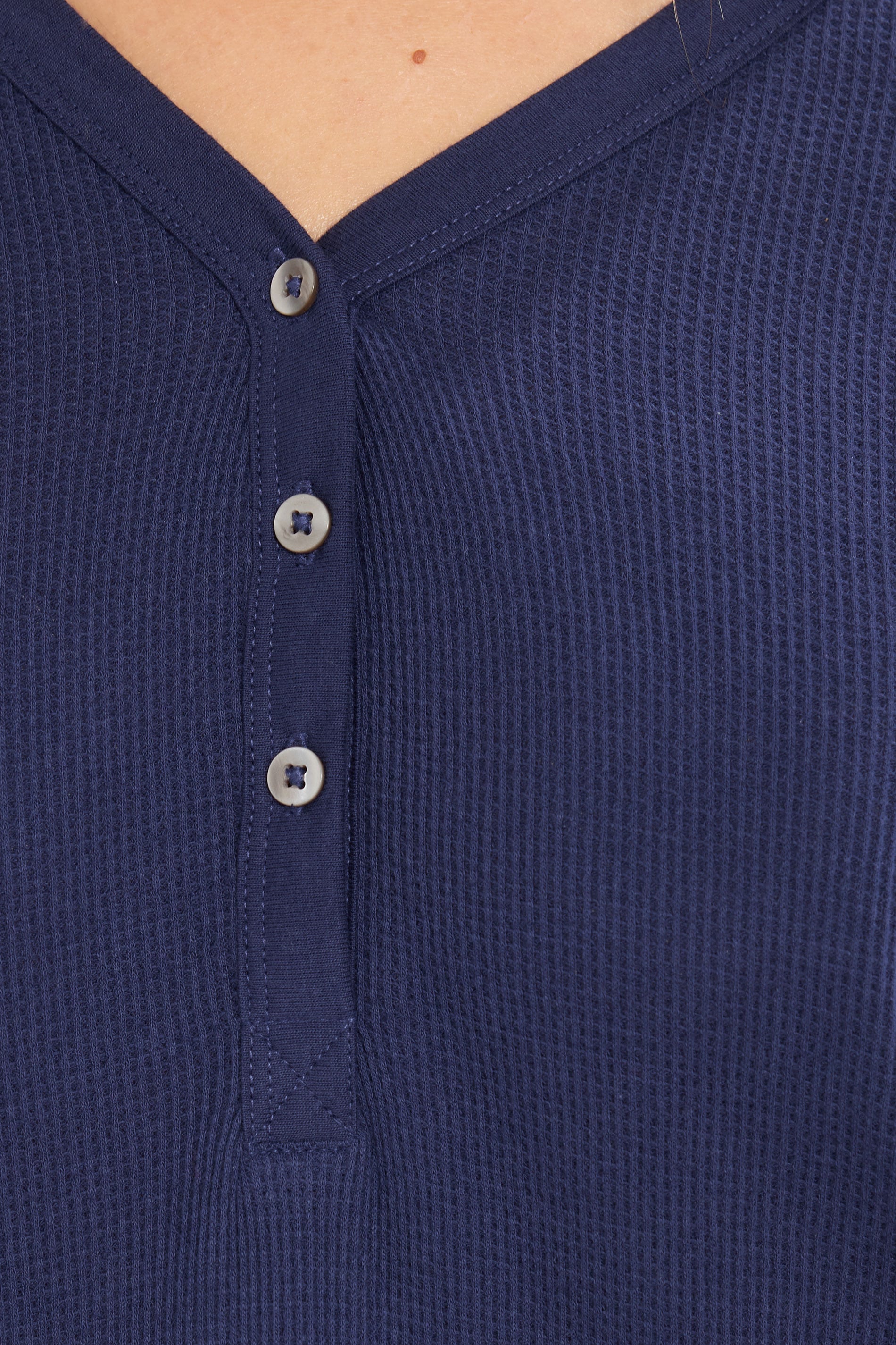  LTS Tall Blue Cotton Waffle Pyjama Top