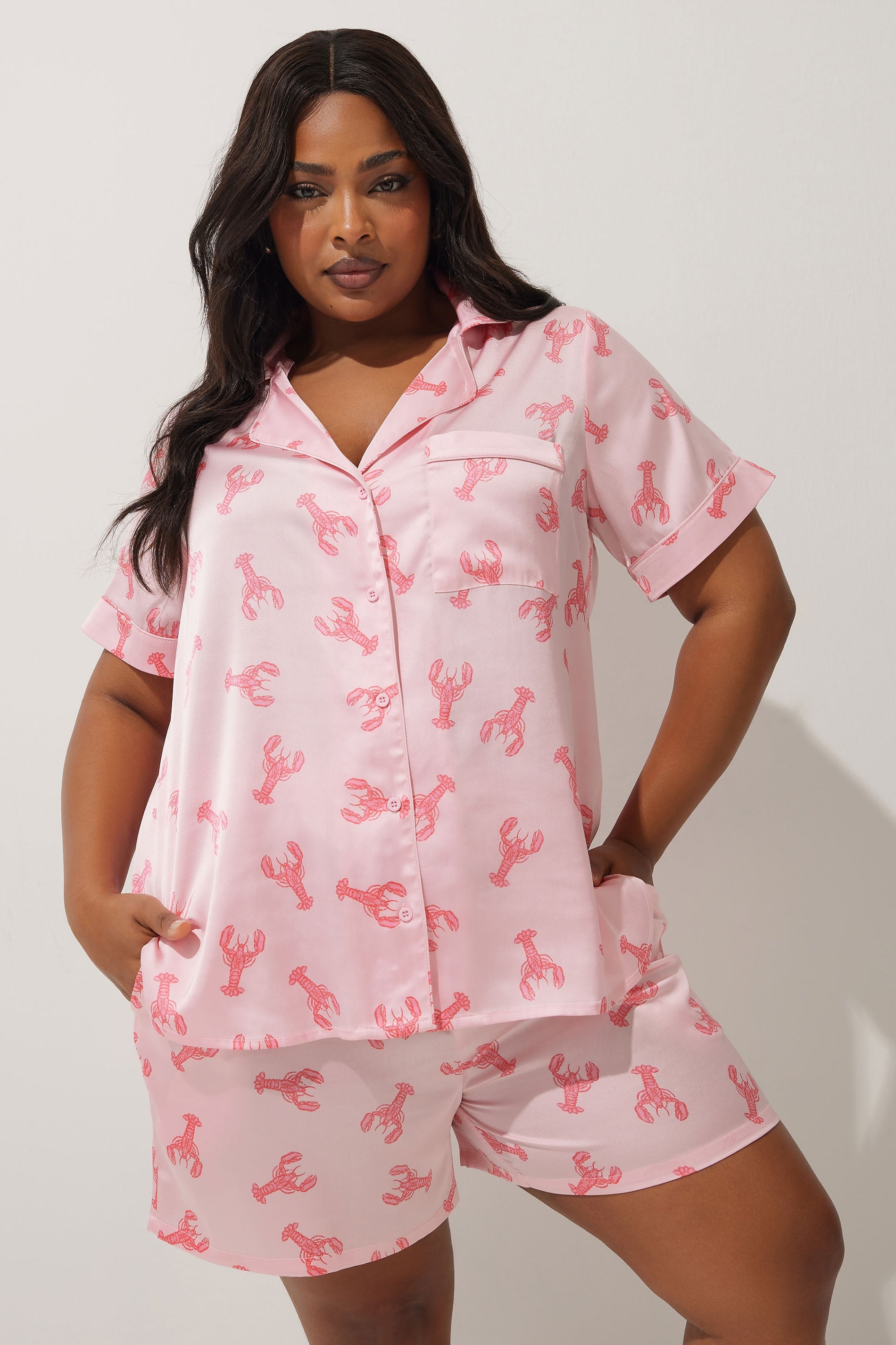  LIMITED COLLECTION - Ensemble De Pyjama Short Rose Langouste