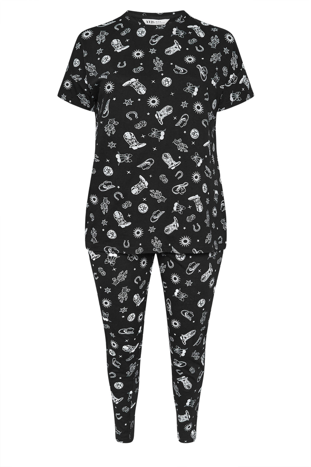  YOURS - Ensemble De Pyjama Cowboy Noir & Blanc