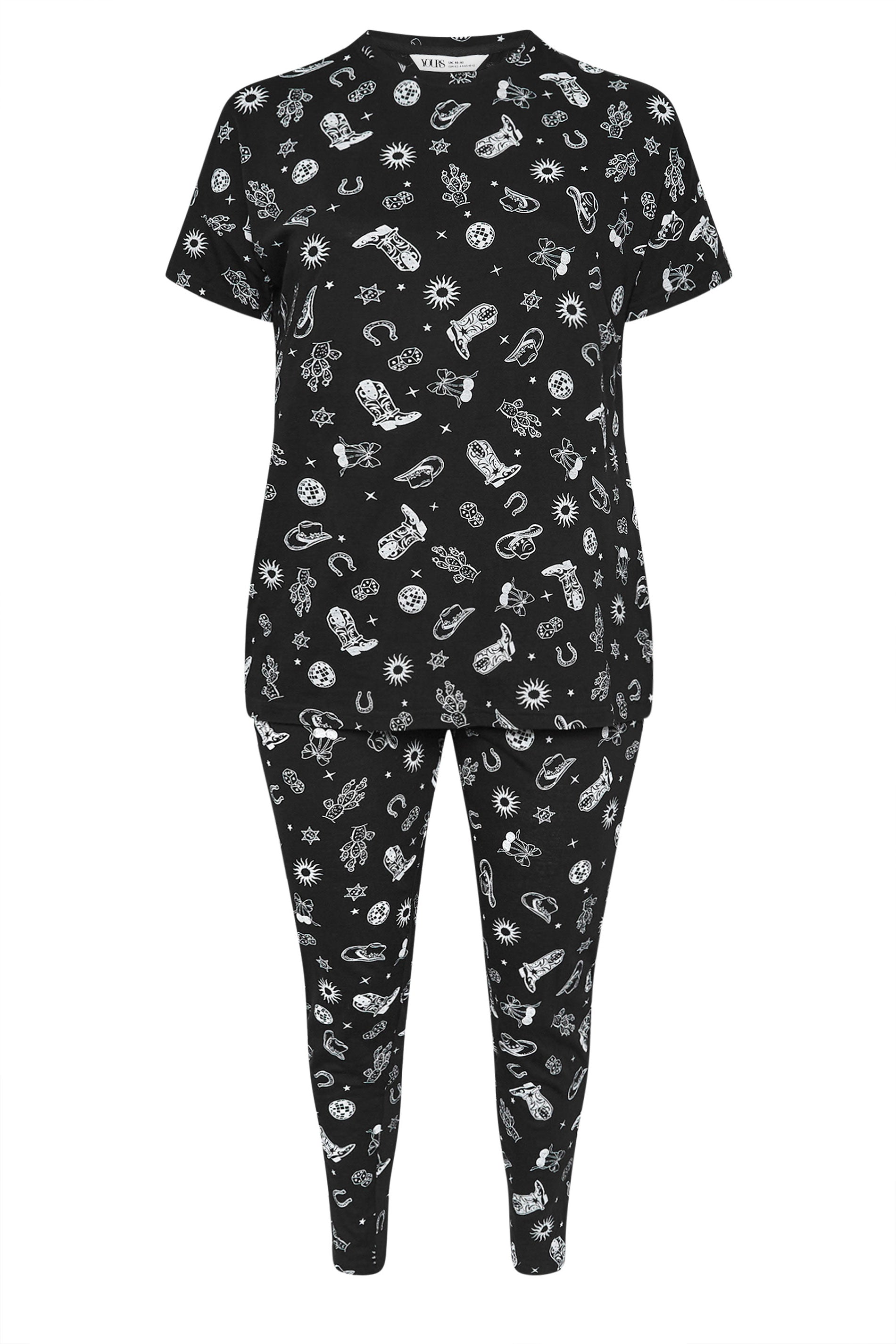  YOURS - Ensemble De Pyjama Cowboy Noir & Blanc