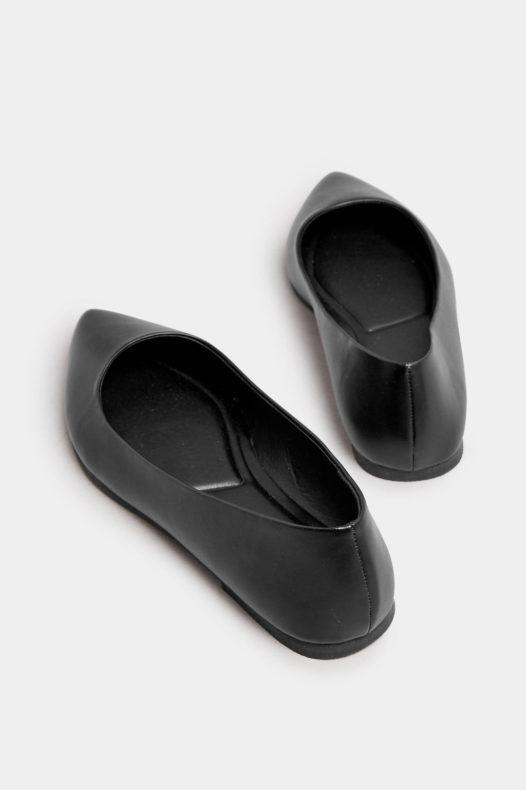  Ballerines Noires Effet Cuir Pieds Larges E & Extra Larges EEE