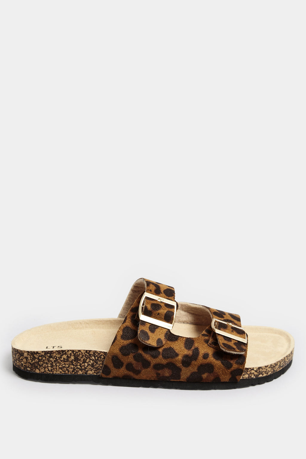  LTS Brown Leopard Print Moulded Footbed Sandals In Standard Fit