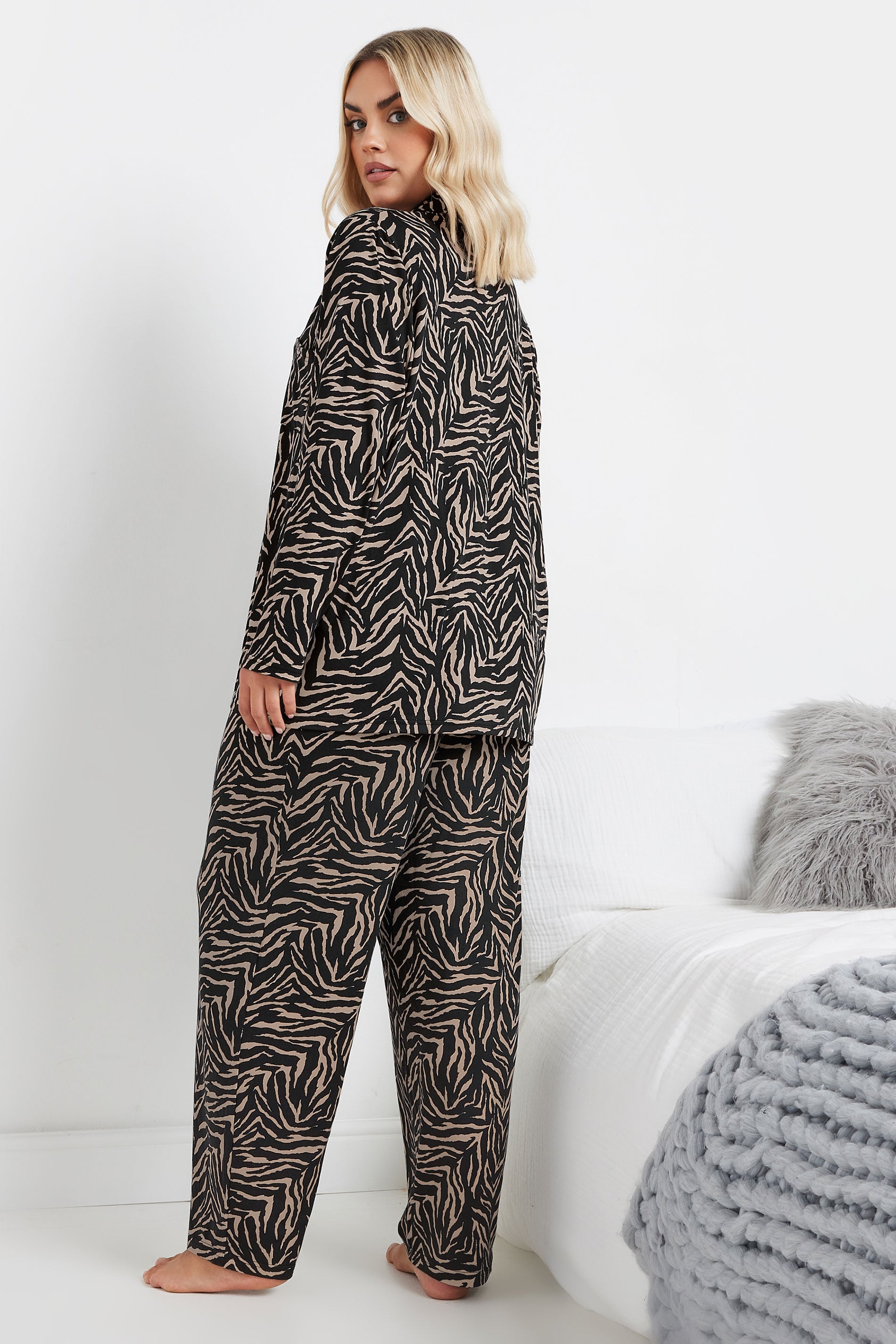  YOURS - Ensemble De Pyjama Beige Zébré Toucher Doux