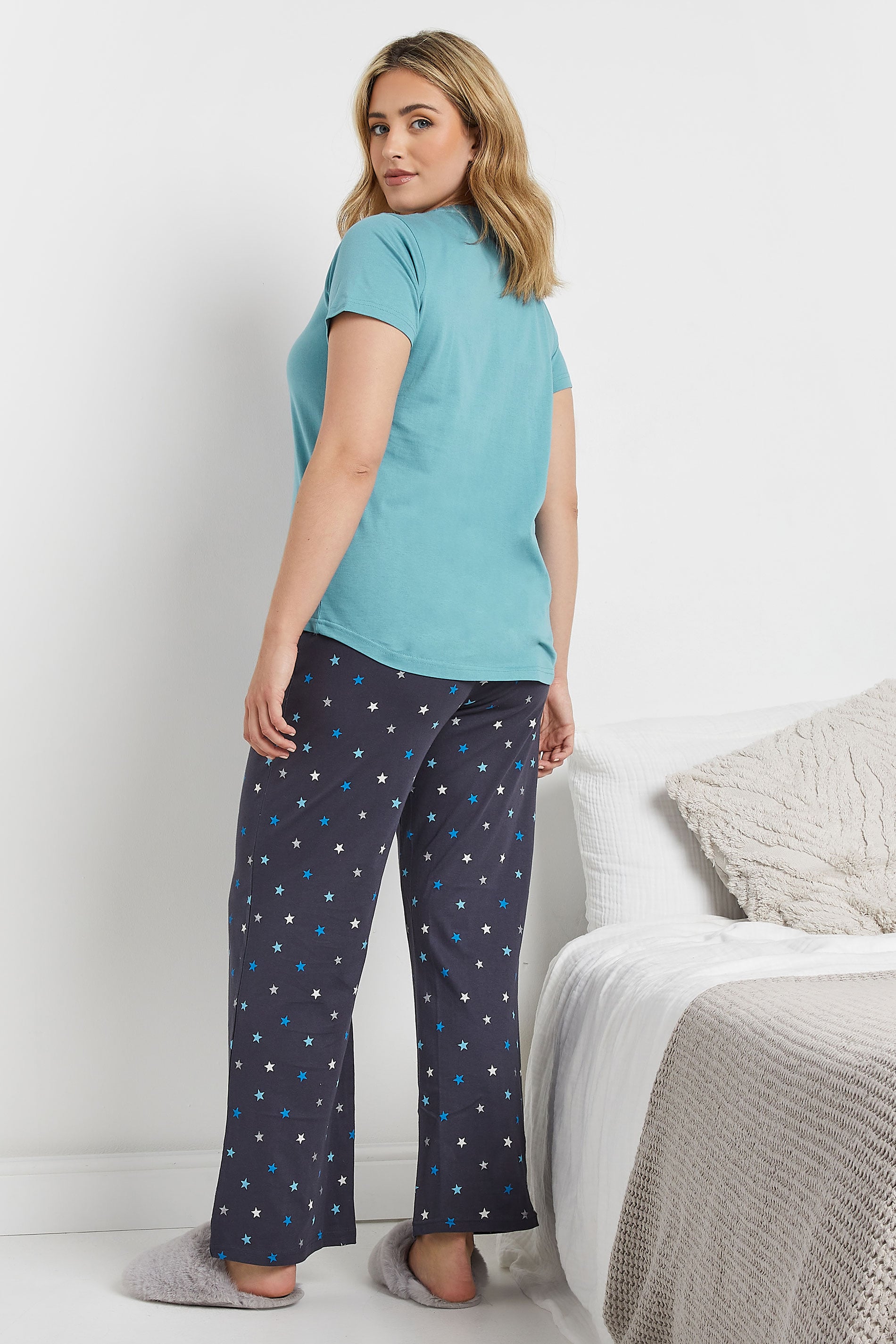  M&Co Blue 'Purrfect' Wide Leg Pyjama Set