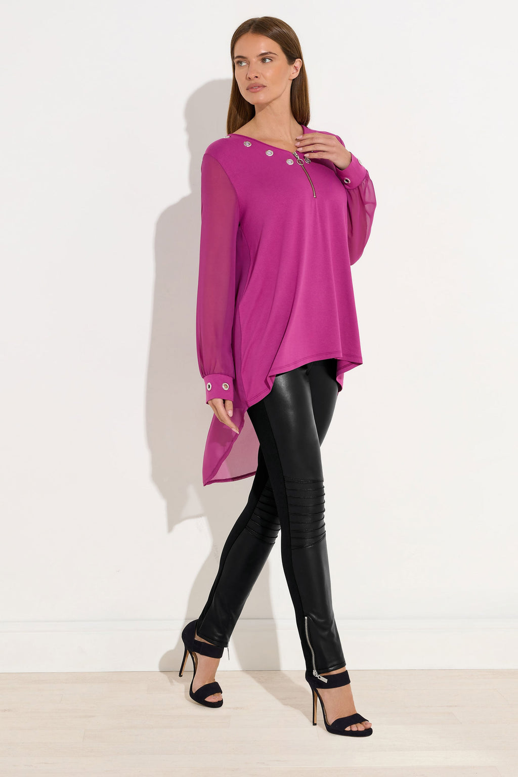  STAR Black Faux Leather Leggings
