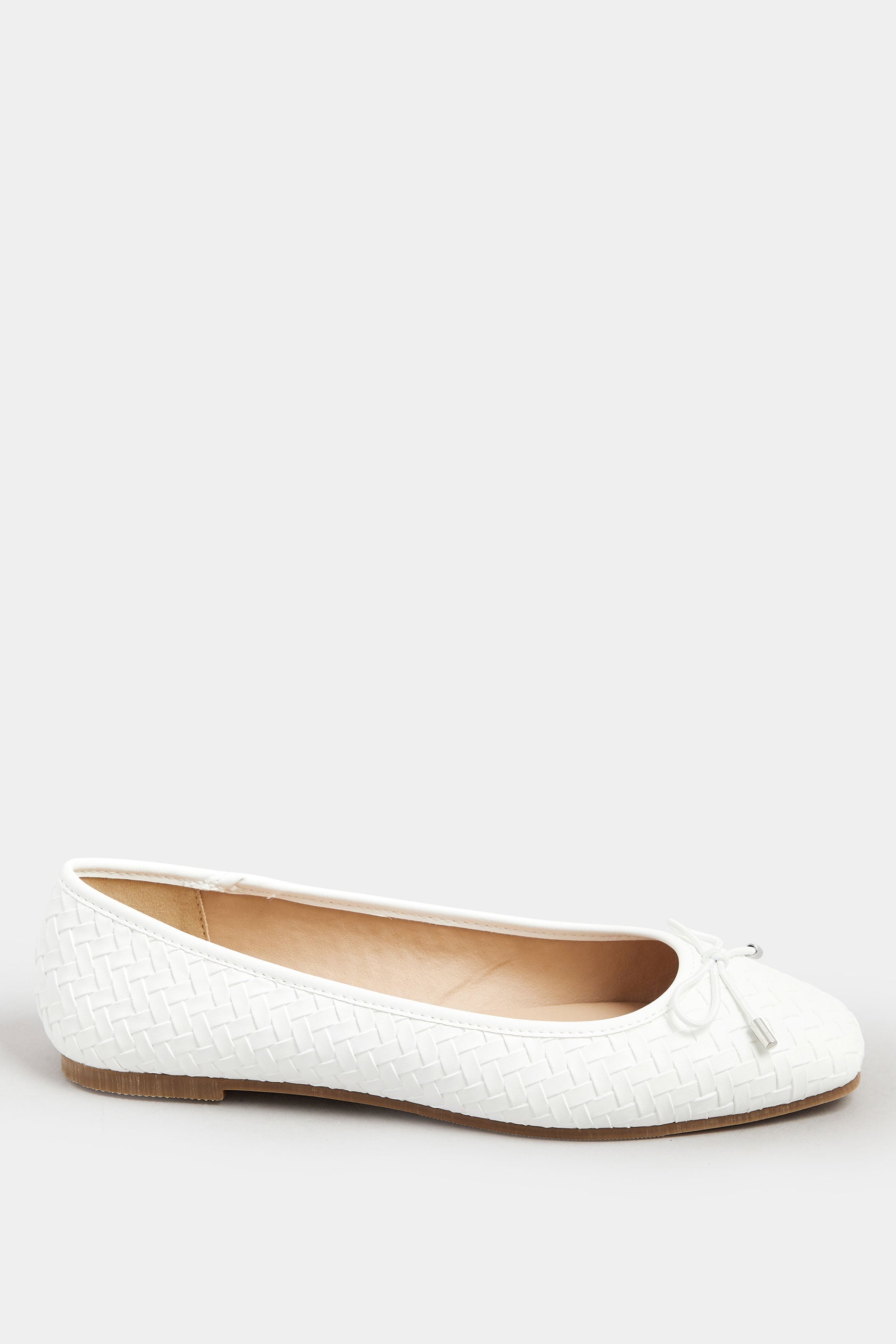  LTS Ivory White Woven Ballerina Pumps In Standard Fit