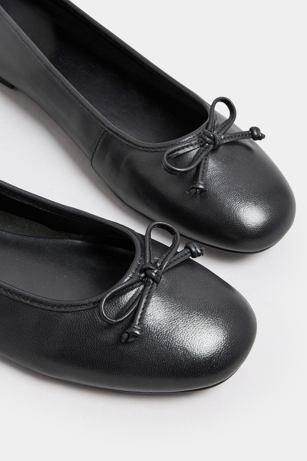  LTS - Ballerines Cuir Noires à Noeud Regular Fit