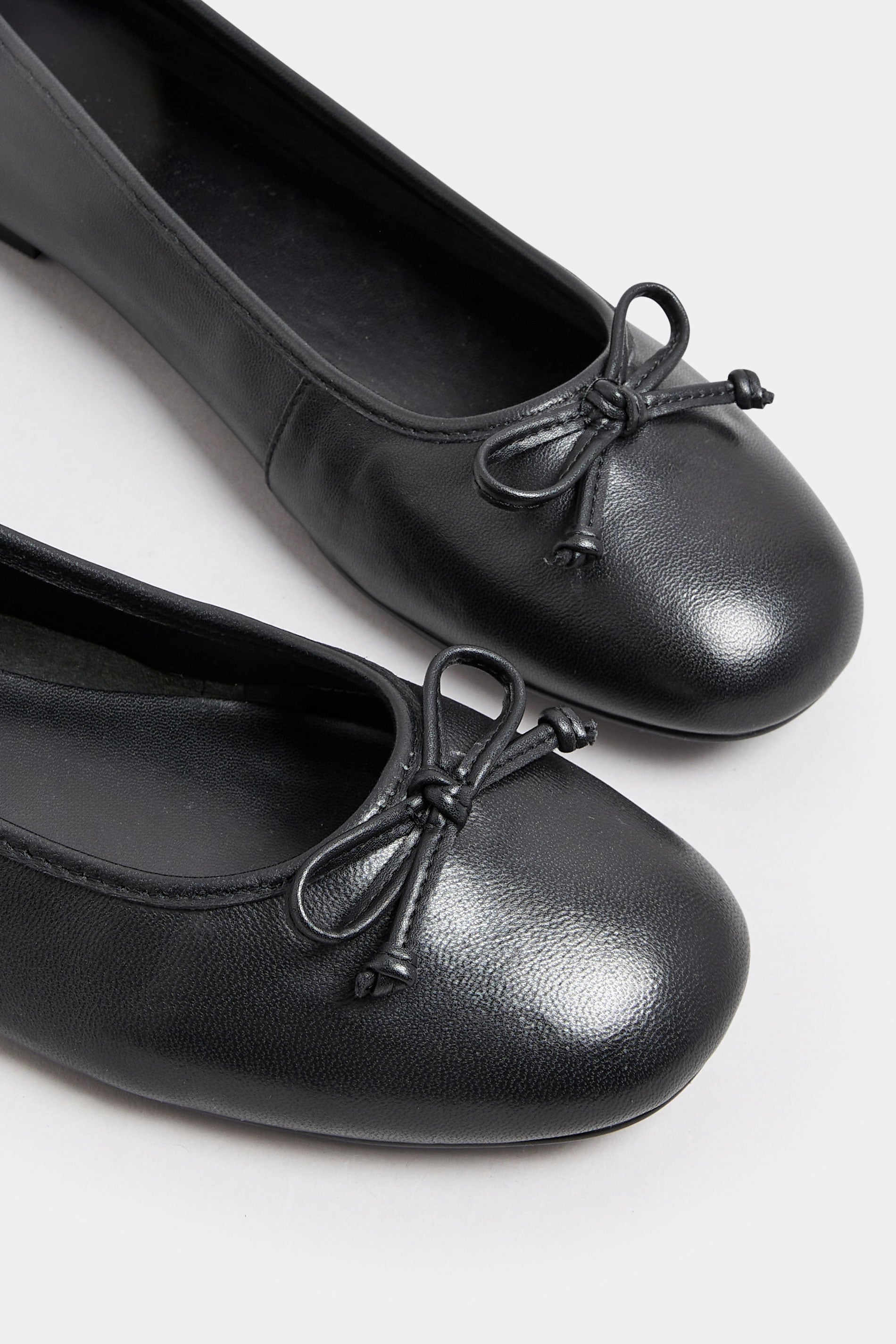  LTS - Ballerines Cuir Noires à Noeud Regular Fit