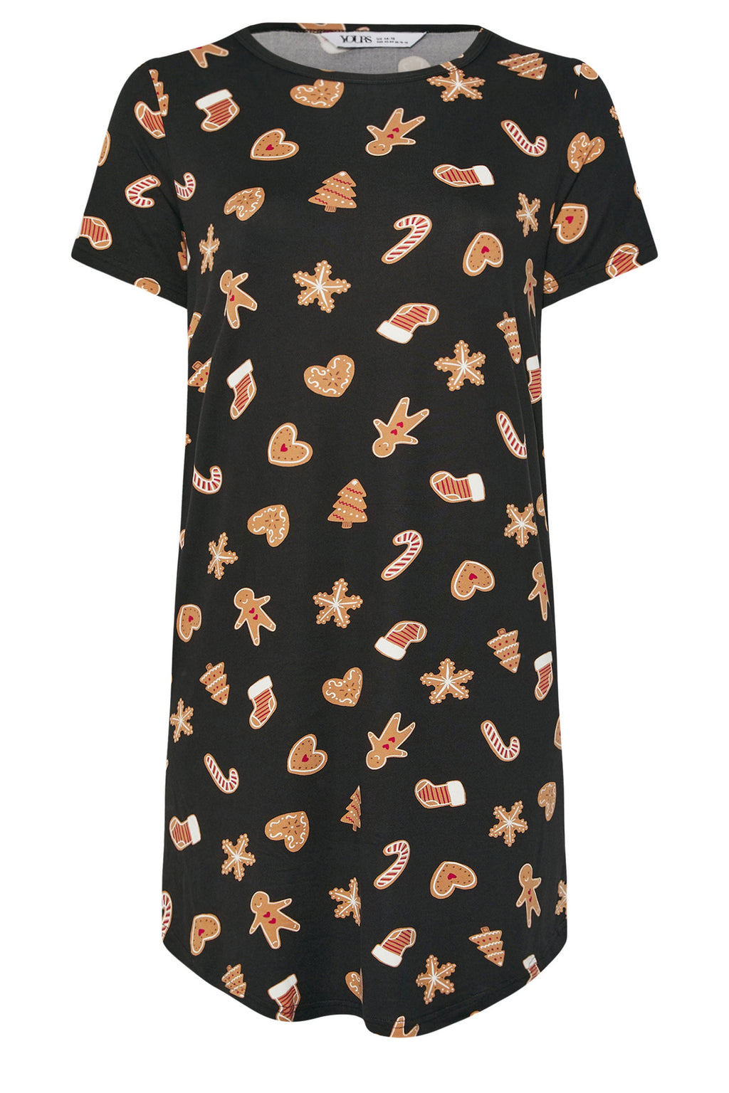  YOURS Curve Chemise De Nuit Douce Au Toucher En Pain D'épices Noir
