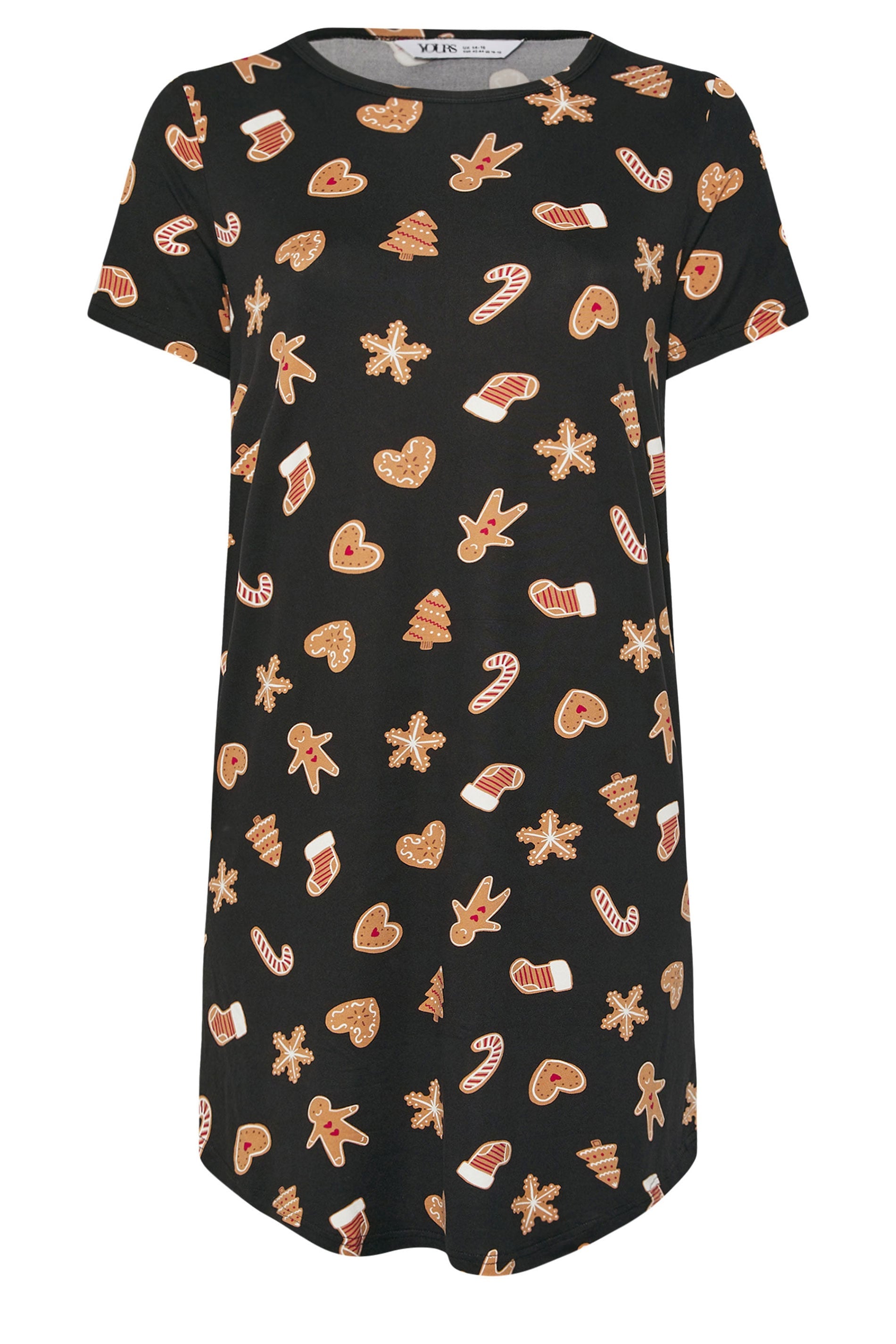  YOURS Curve Chemise De Nuit Douce Au Toucher En Pain D'épices Noir