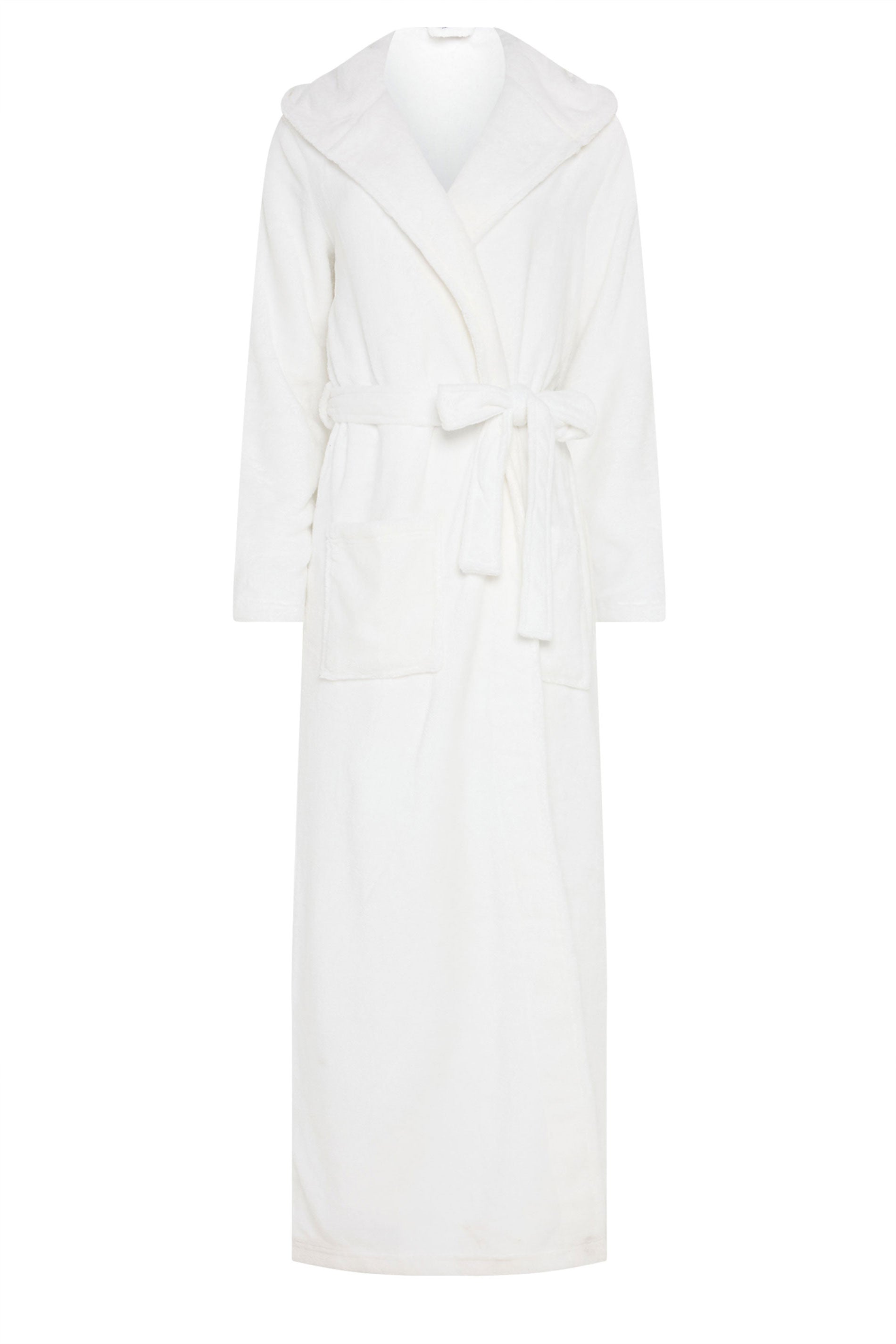  LTS Tall White Luxury Soft Fleece Maxi Dressing Gown