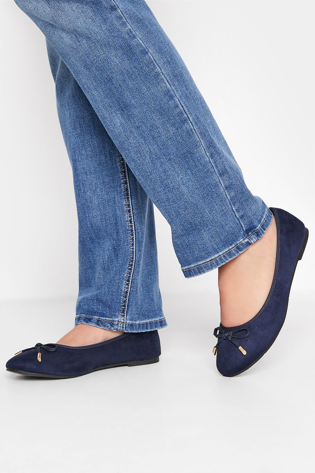  LTS - Ballerines Bleues Marine Effet Daim Regular Fit