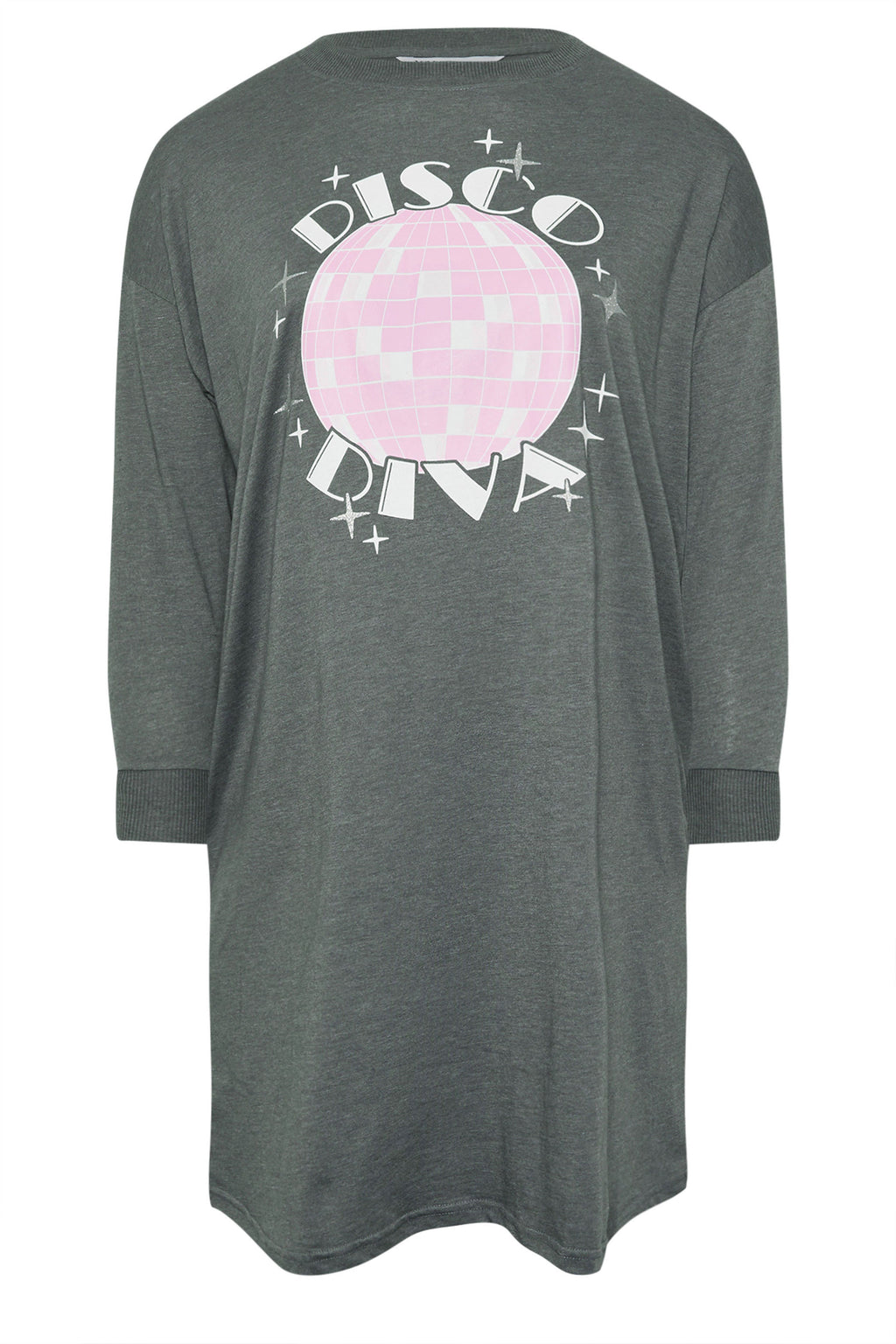  YOURS - Chemise De Nuit Grise 'Disco Diva' En Jersey