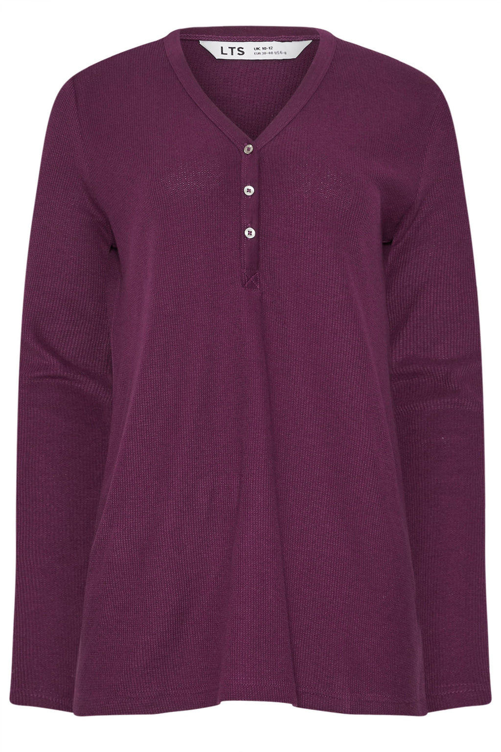  LTS Tall Burgundy Red Cotton Waffle Pyjama Top