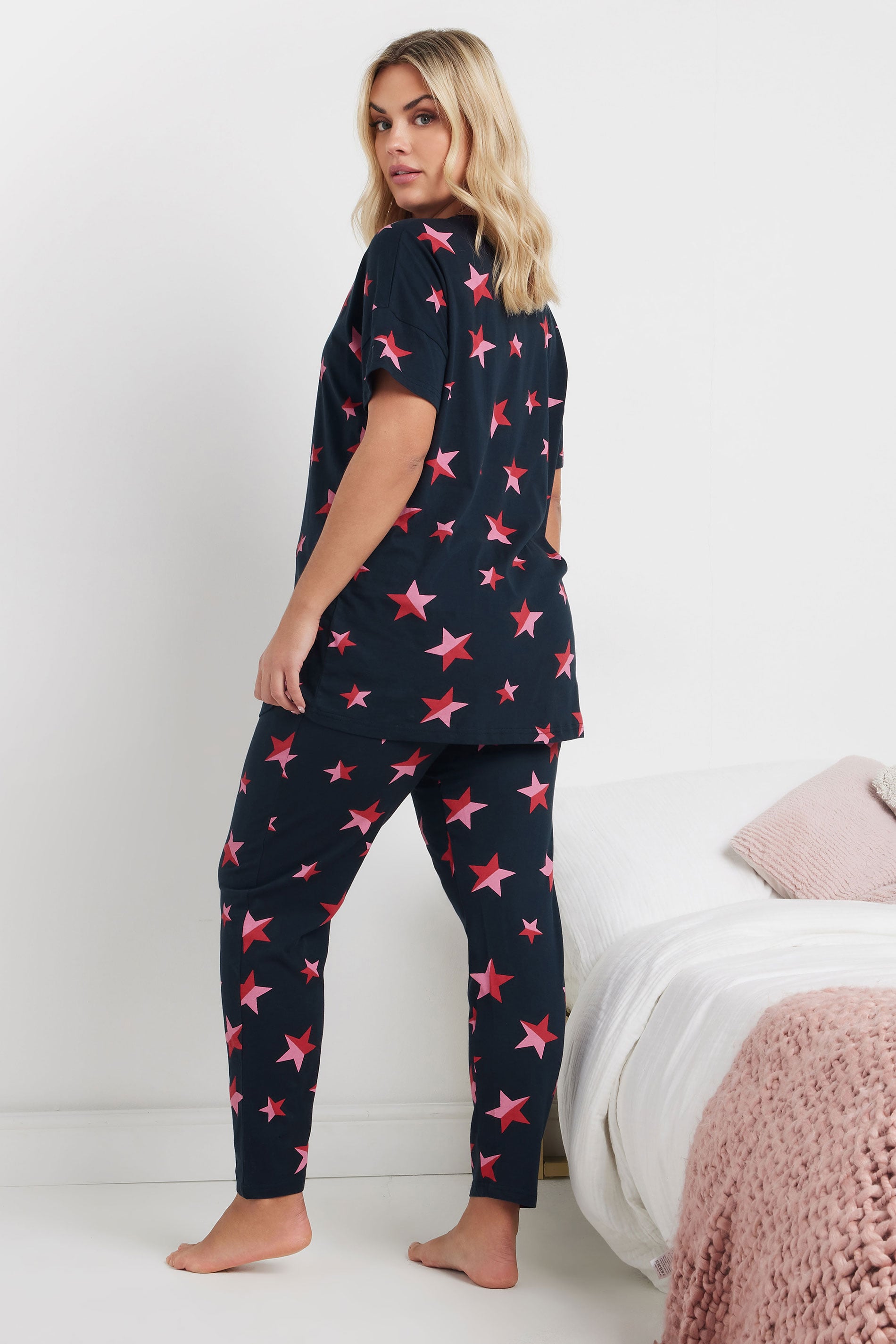  YOURS - Ensemble De Pyjama Bleu Marine Étoiles Roses