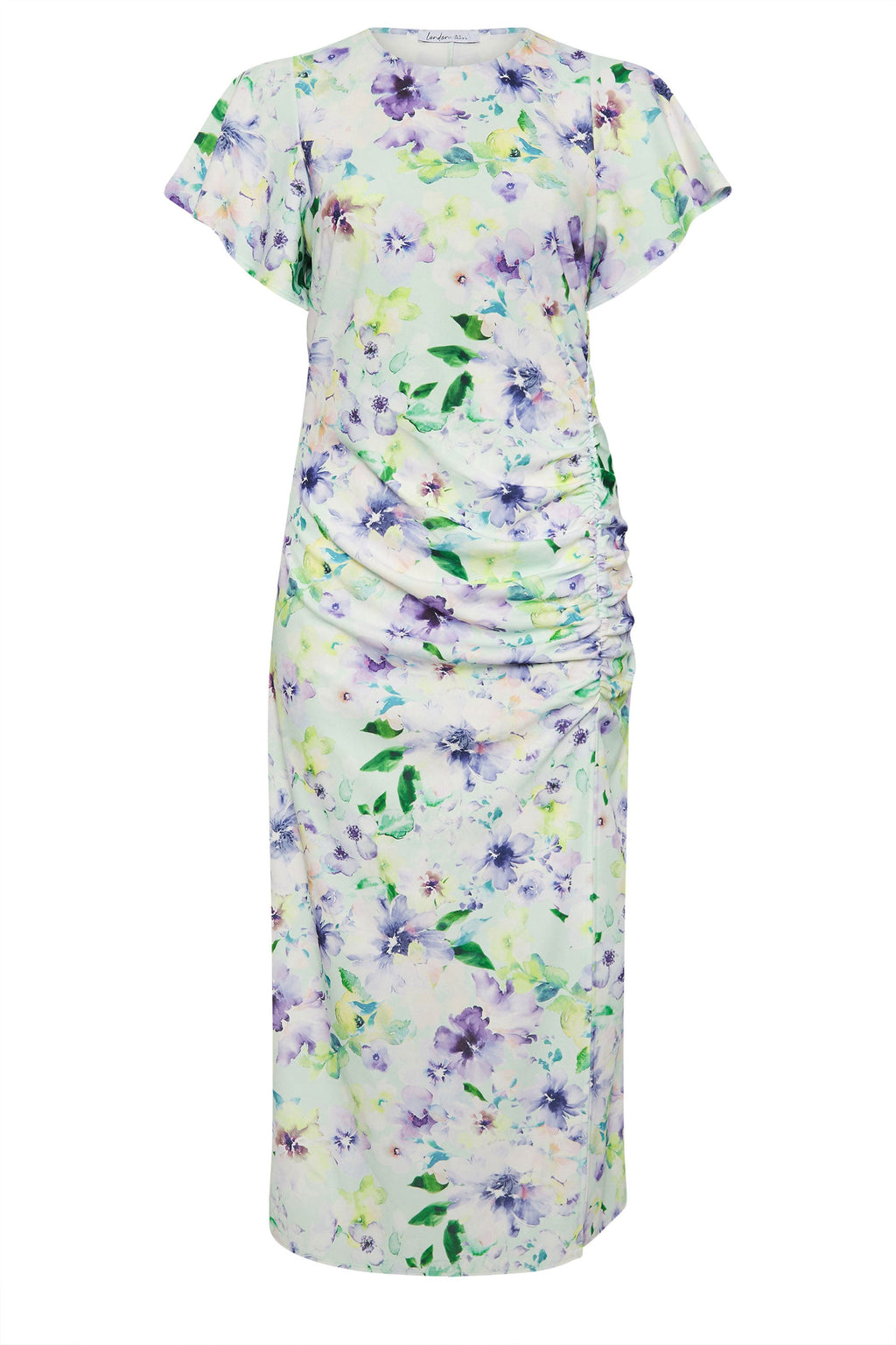  YOURS LONDON - Robe Maxi Verte Eau Floral Plissée
