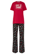  LTS Tall Red 'Time To Shine' Slogan Wide Leg Pyjama Set