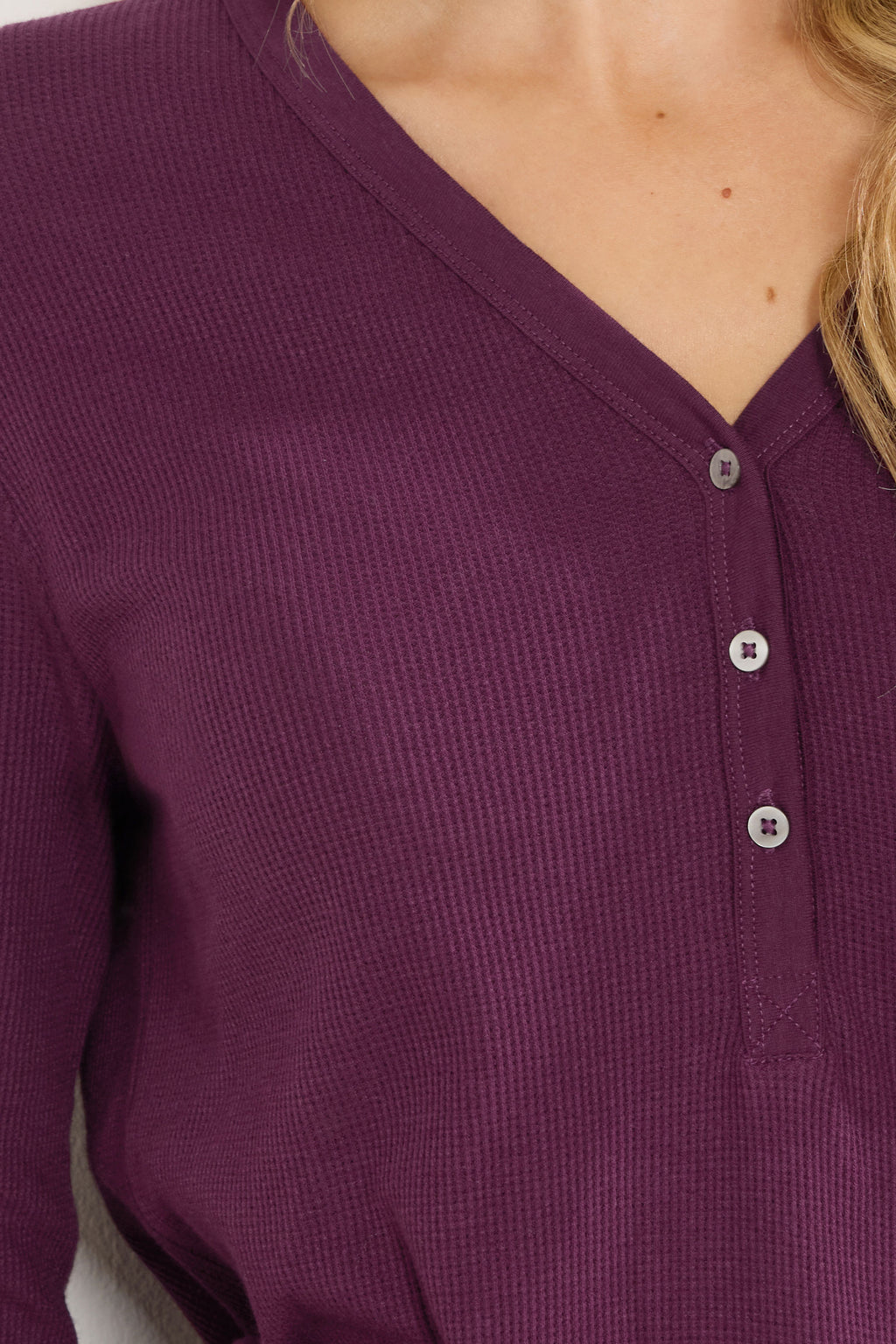 LTS Tall Burgundy Red Cotton Waffle Pyjama Top