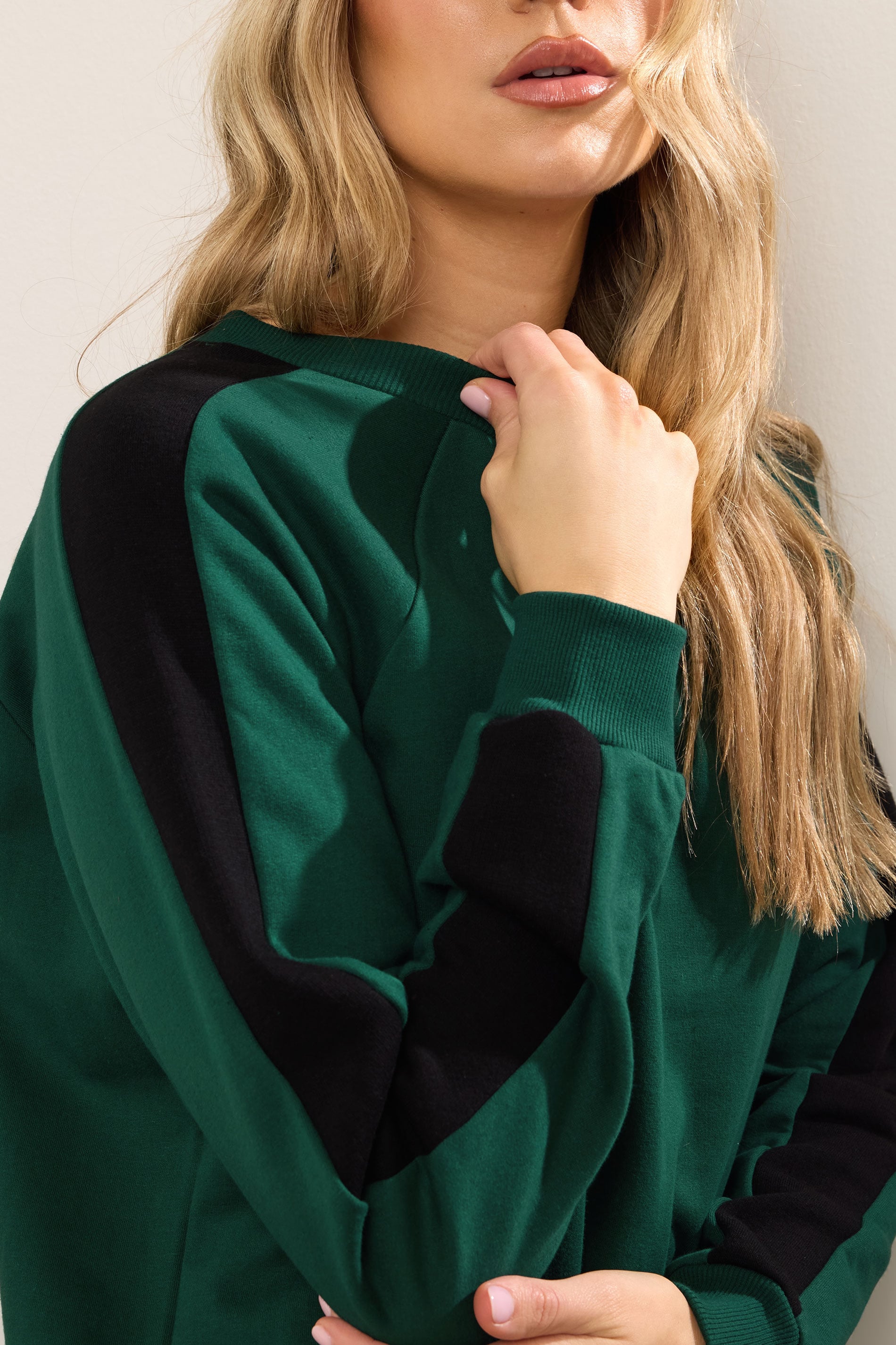  LTS Tall Green Colour Block Sweatshirt
