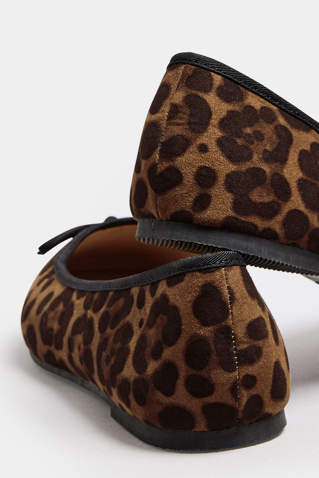  Ballerines Carrées Marrons Design Léopard Pieds Extra Larges
