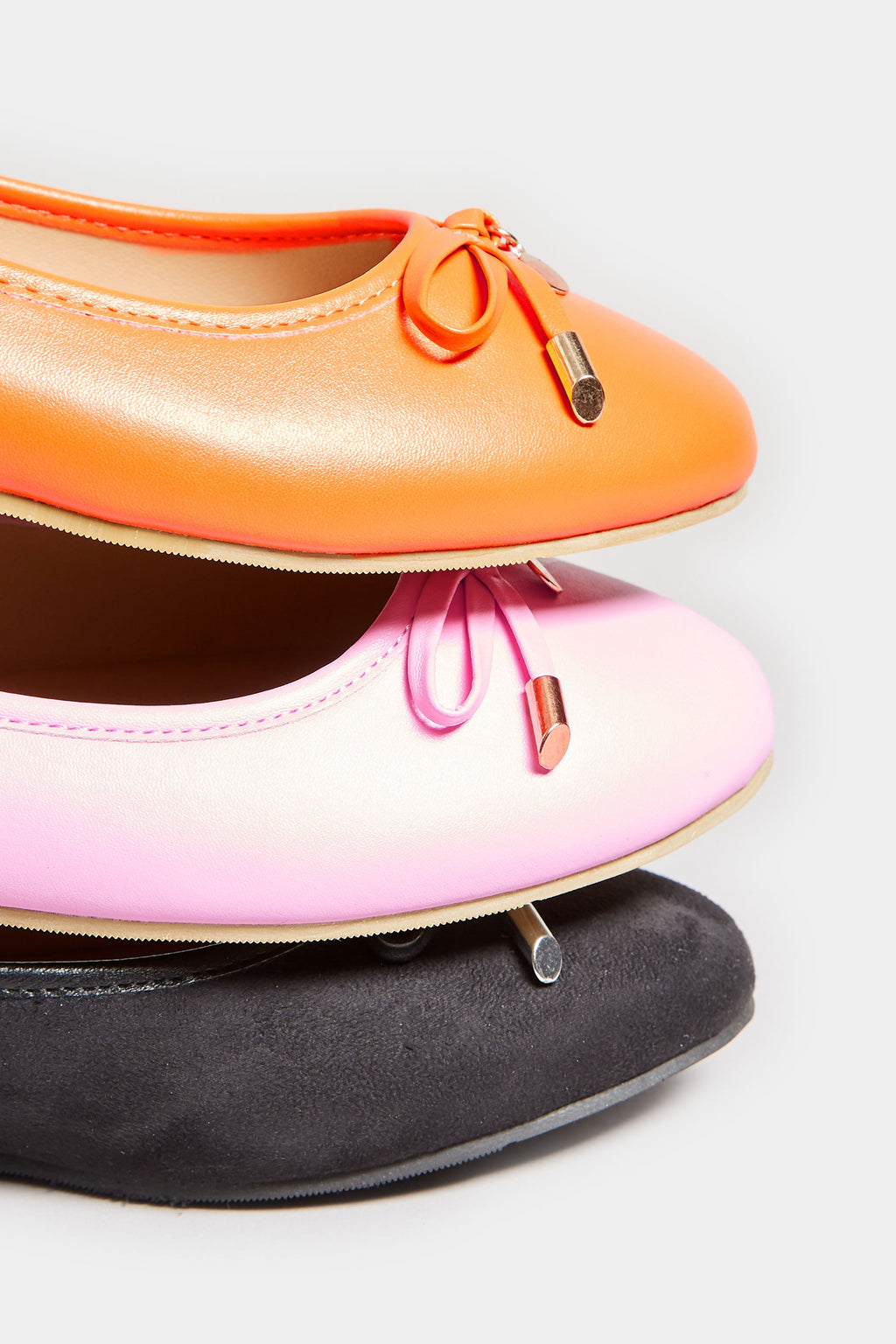  LTS - Ballerines Noires Noeud Effet Daim Regular Fit