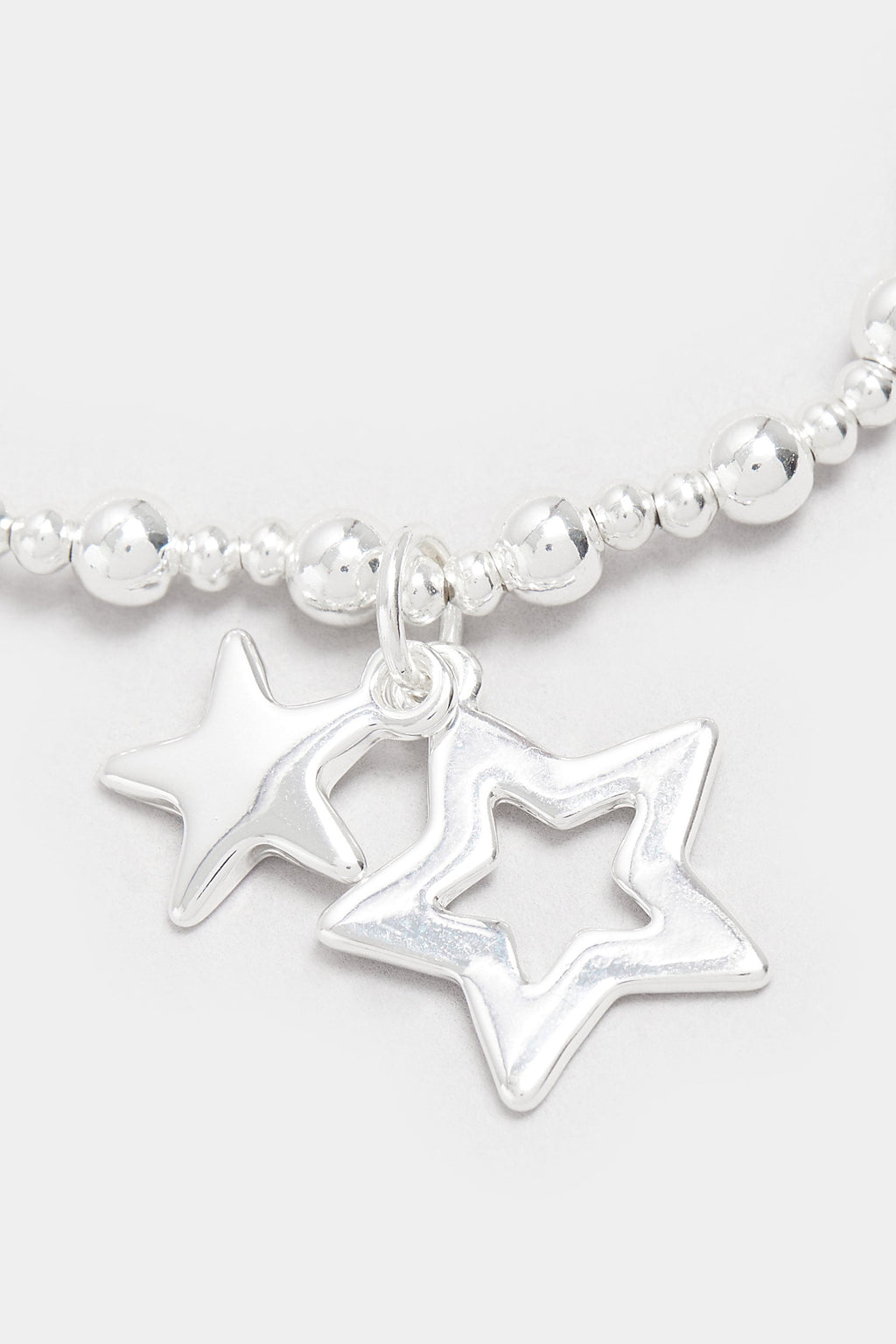  Silver Tone Star Stretch Bracelet