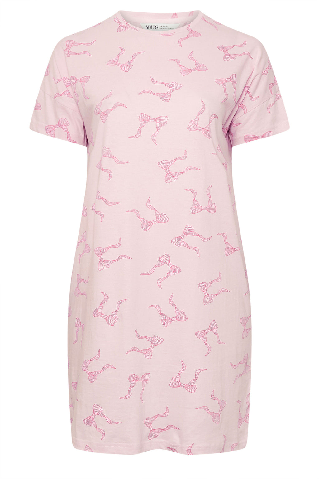 YOURS - Lot De 2 Chemises De Nuit Grise & Rose à Noeuds