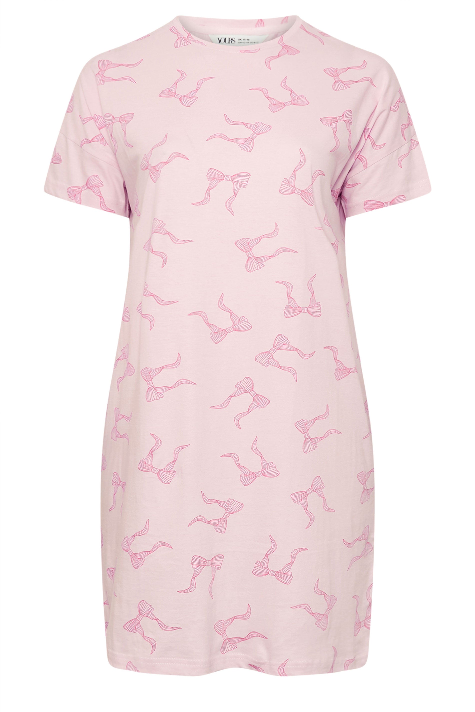  YOURS - Lot De 2 Chemises De Nuit Grise & Rose à Noeuds