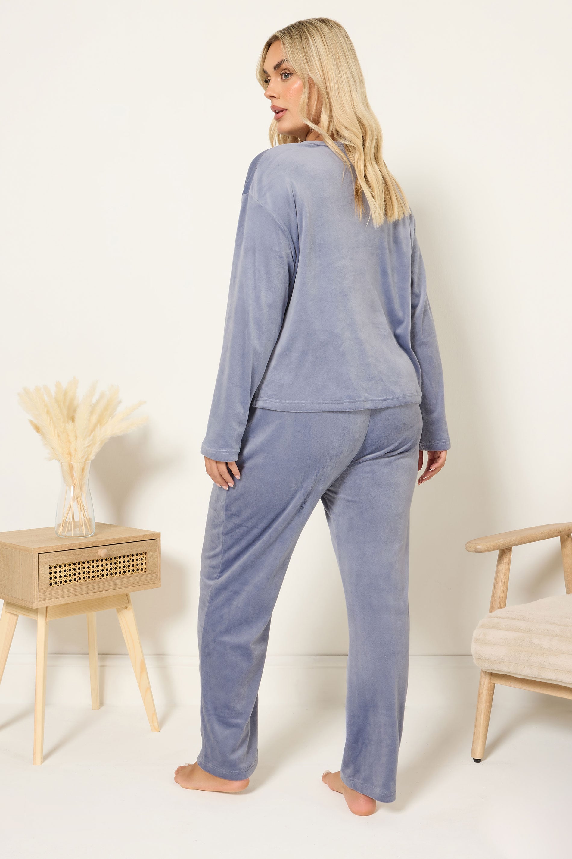  YOURS Curve Ensemble De Pyjama Super Luxe Bleu