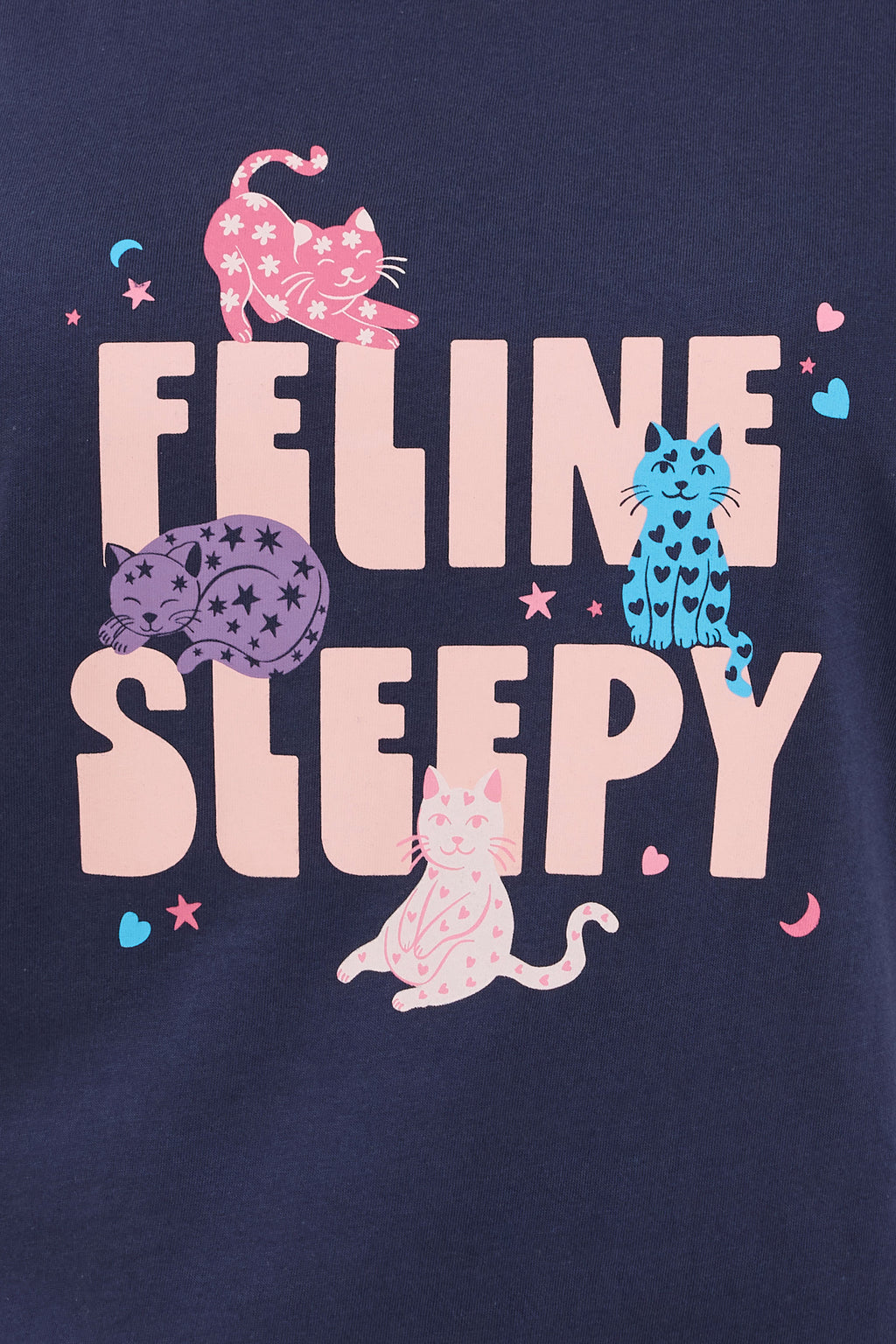  YOURS Lot De 2 Chemises De Nuit Curve à Imprimé Chat Rose Et Bleu