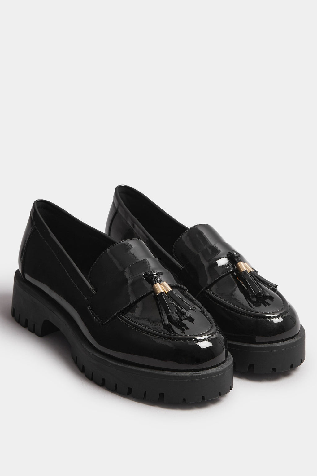  Mocassins Noirs Vernis à Pampilles, Coupe Extra Large EEE
